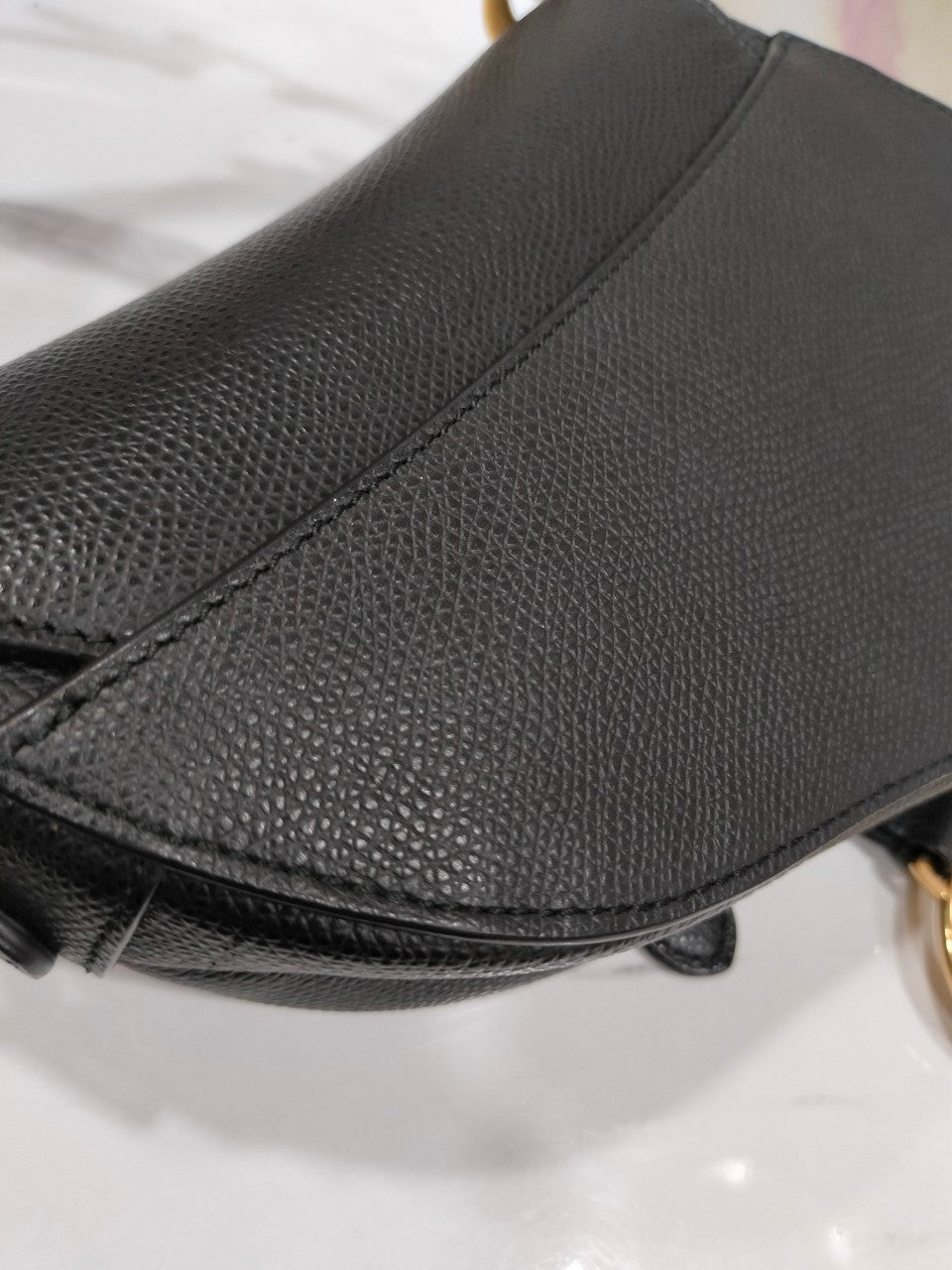 Dior Saddle Mini Black Grained GHW 2018