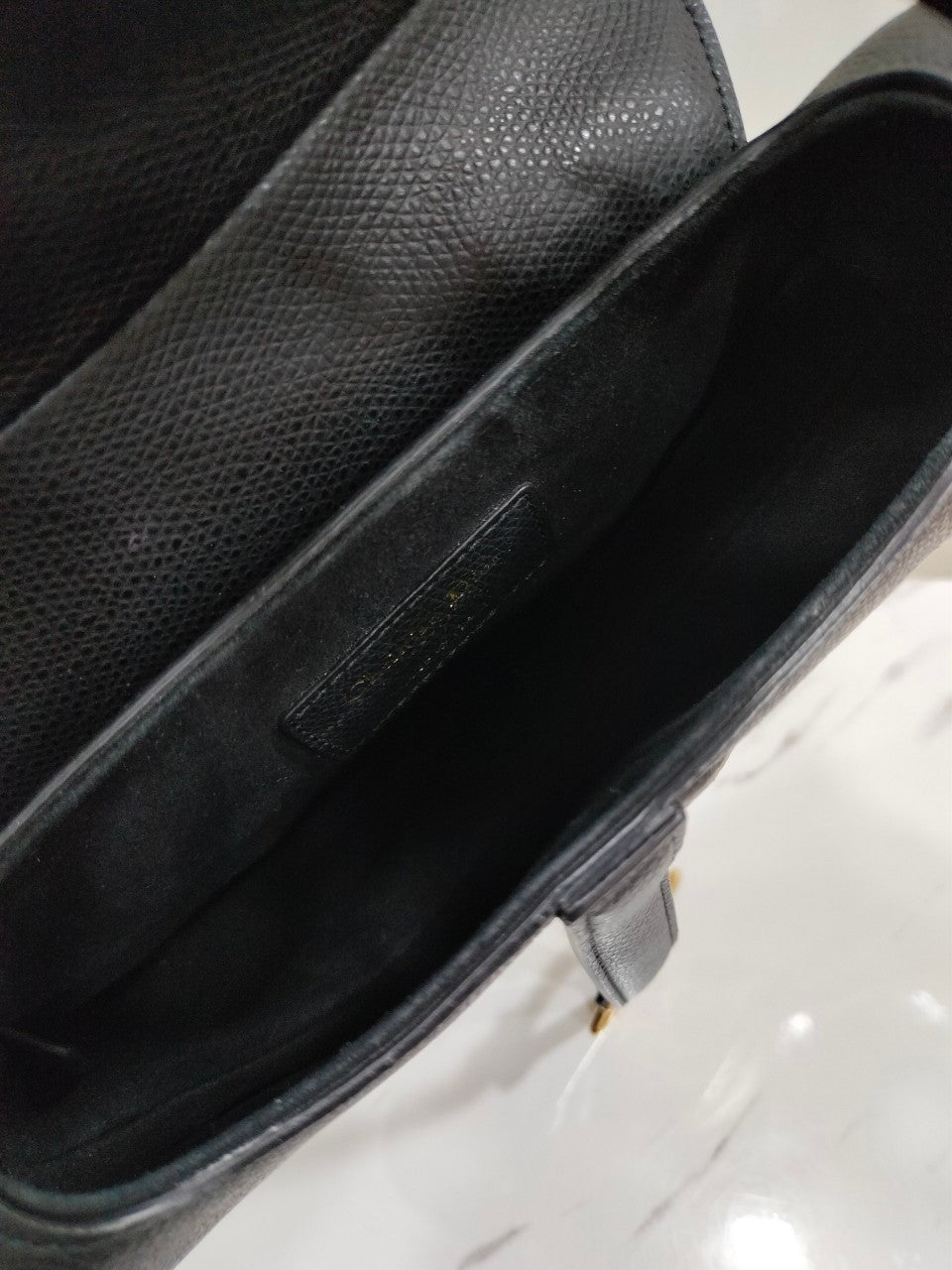 Dior Saddle Mini Black Grained GHW 2018