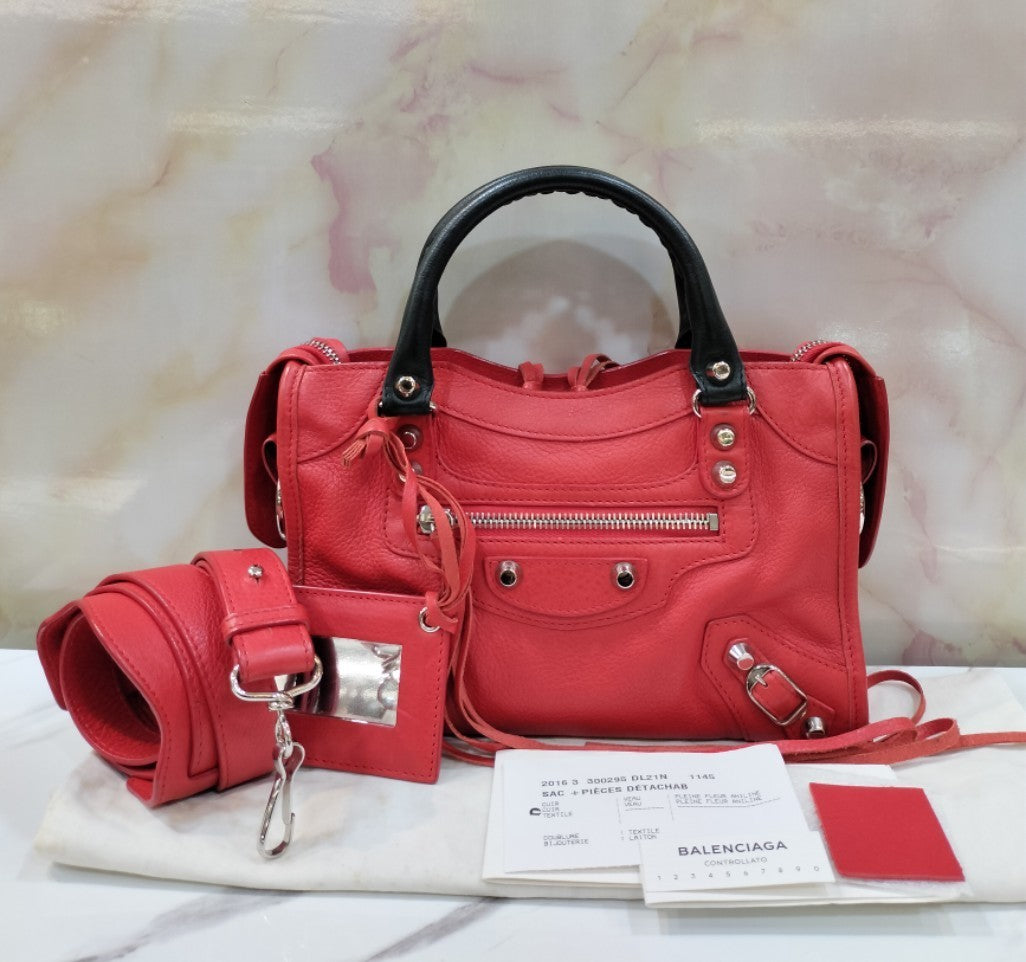Balenciaga Mini City Red Black SHW 2016