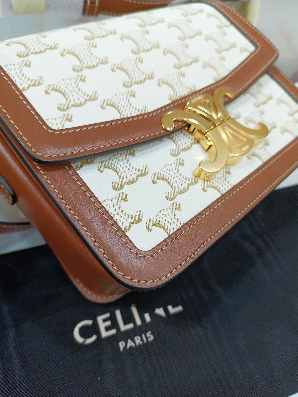 *Never been used* Celine Triomphe White Teen GHW 2022