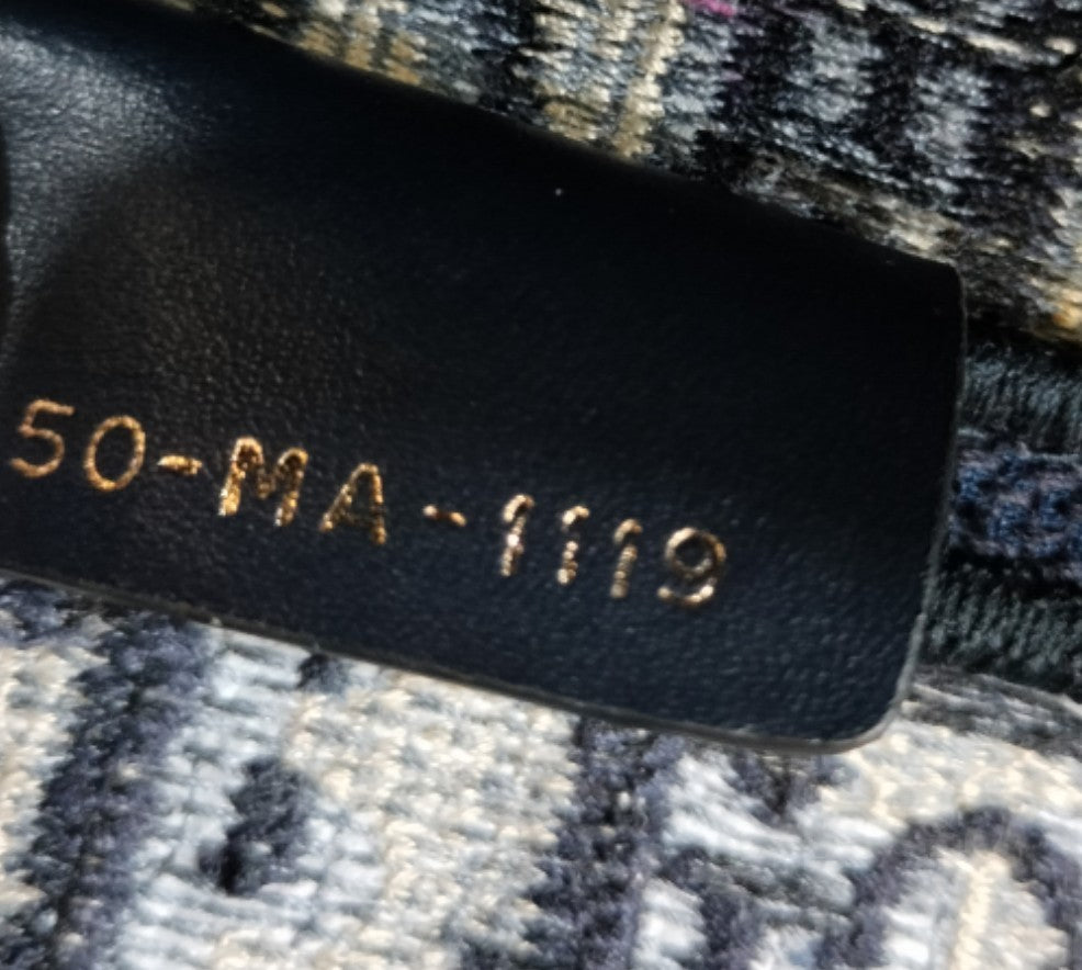 Dior Saddle Medium Oblique Embroidery Navy GHW 2020