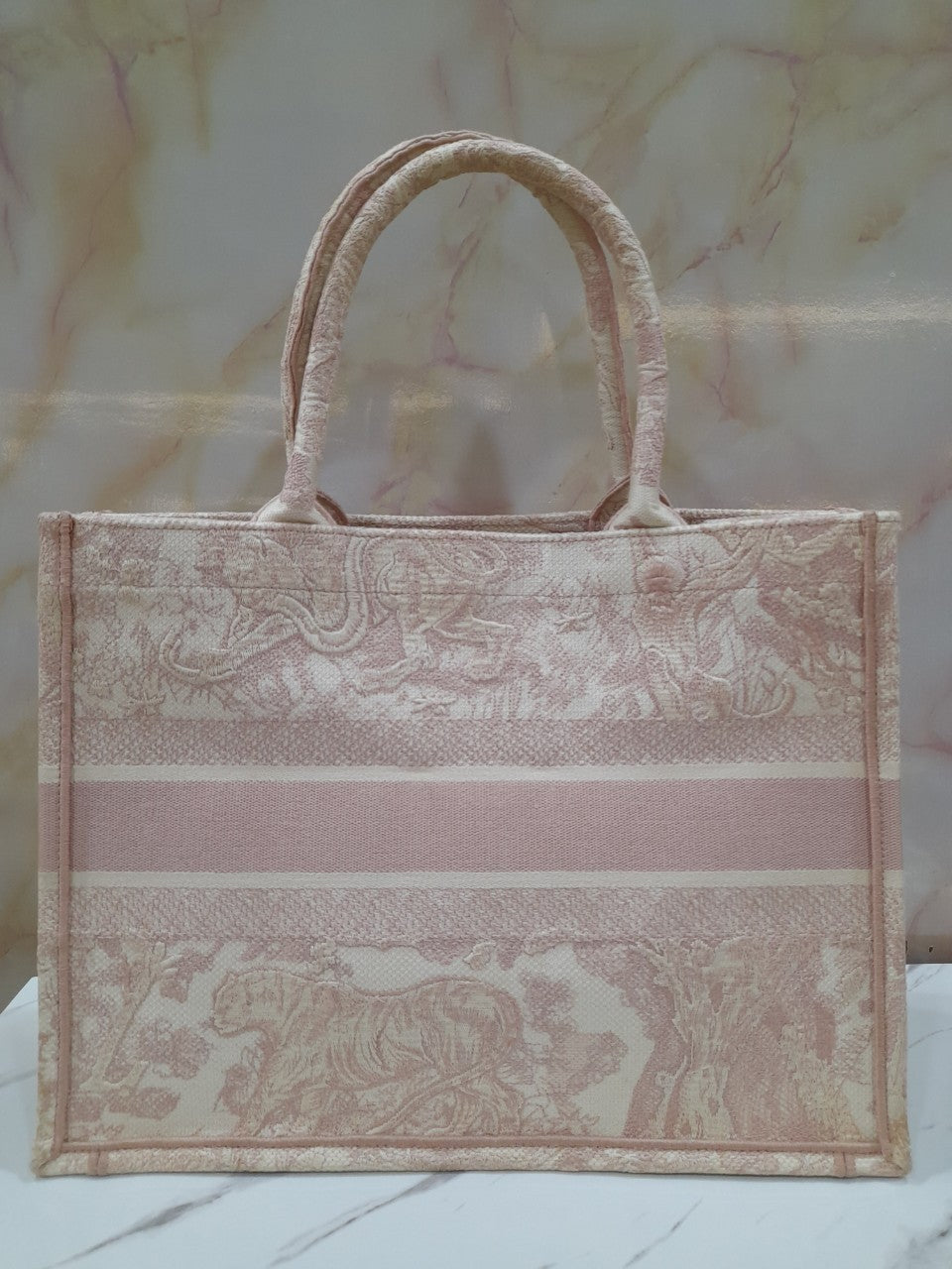 Dior Tote Book Medium Baby Pink Embroidery 2020