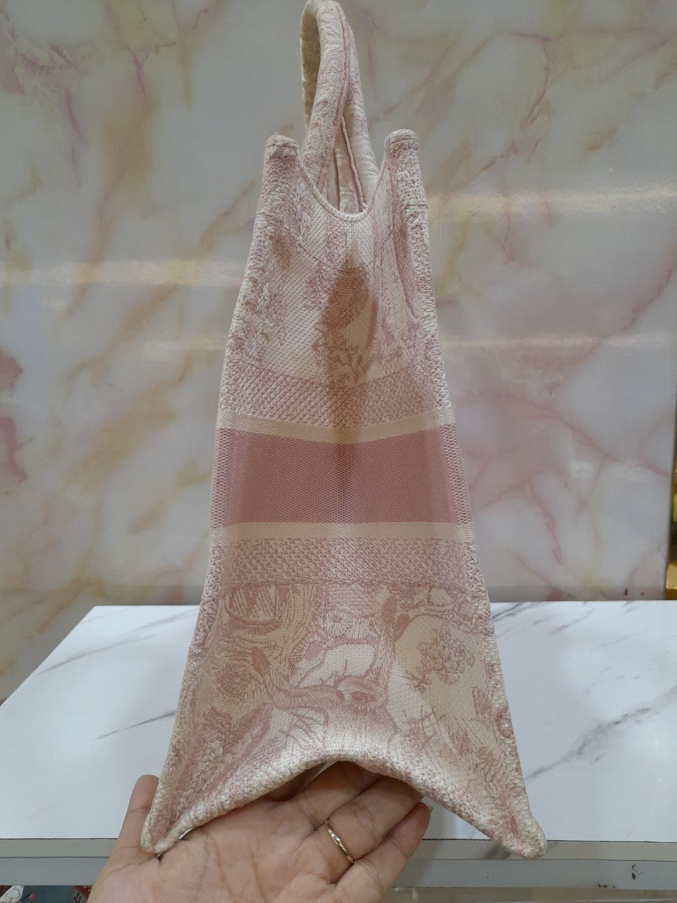 Dior Tote Book Medium Baby Pink Embroidery 2020