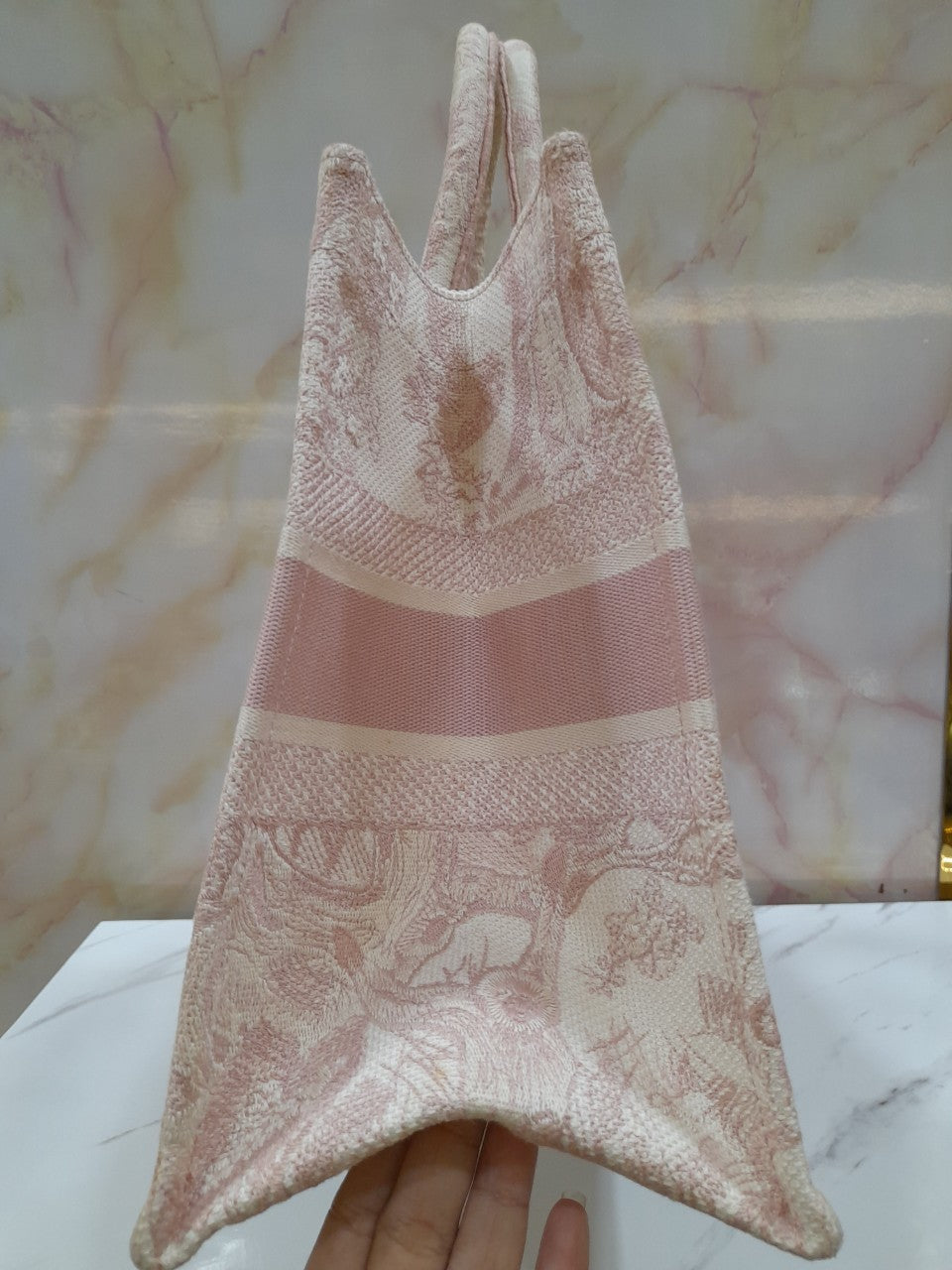 Dior Tote Book Medium Baby Pink Embroidery 2020