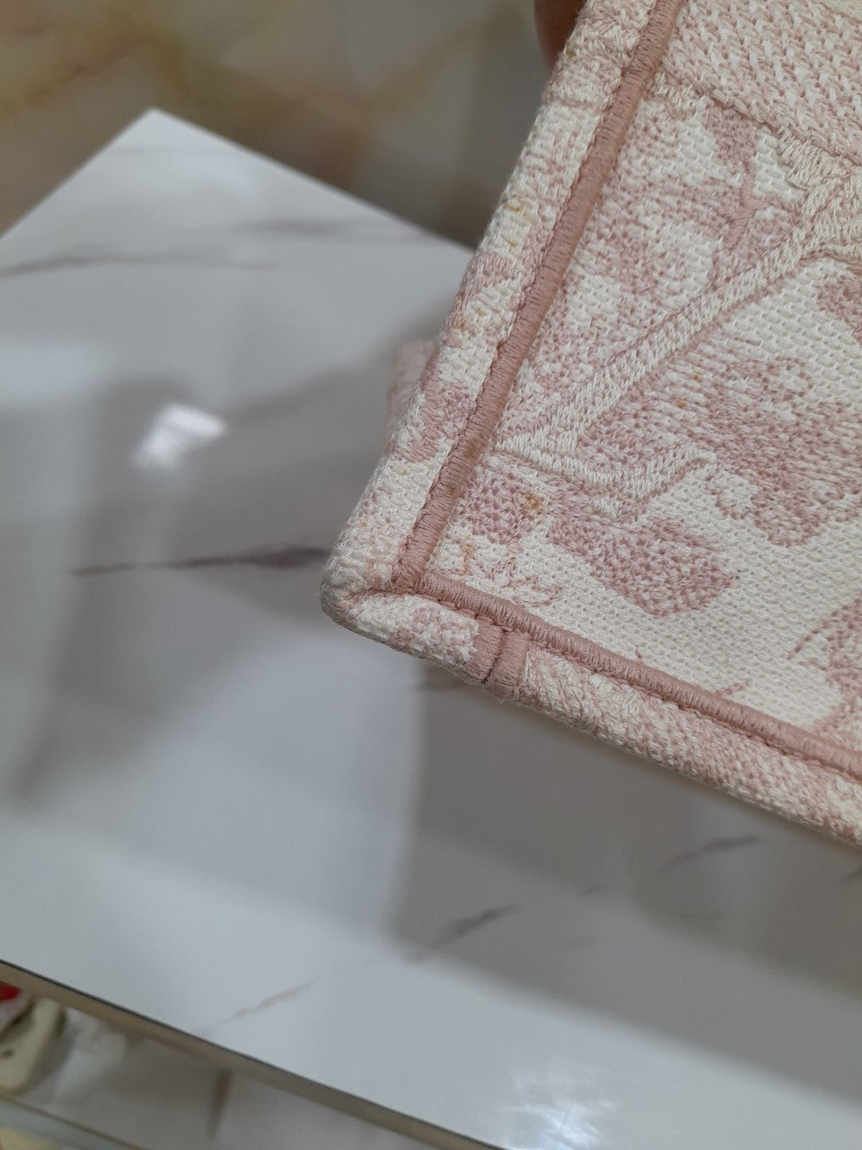 Dior Tote Book Medium Baby Pink Embroidery 2020