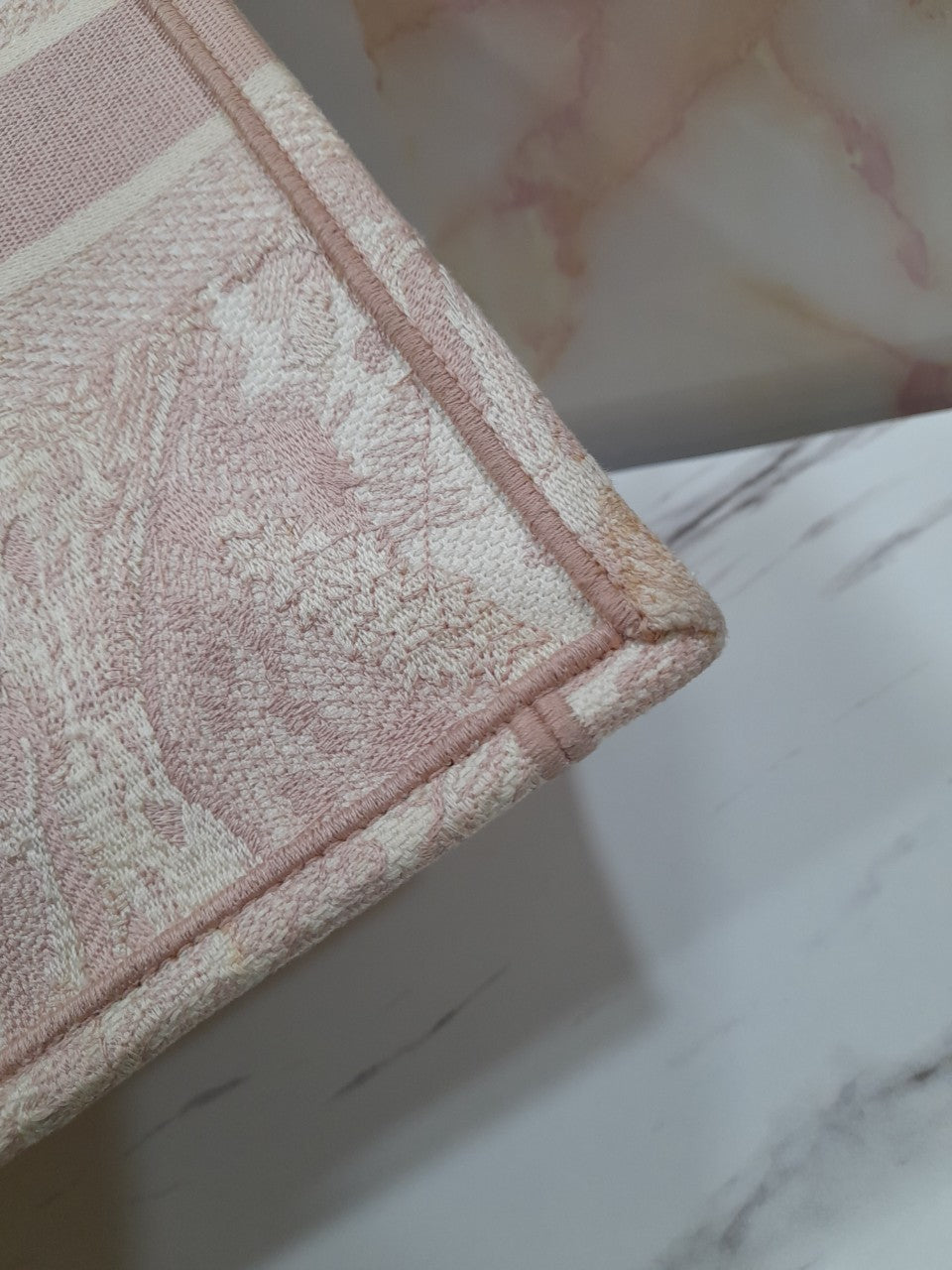 Dior Tote Book Medium Baby Pink Embroidery 2020