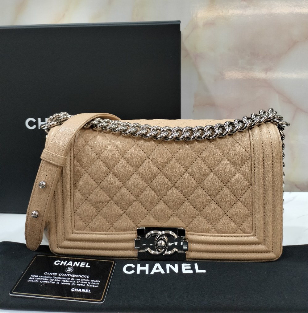 Chanel Boy 25 Caviar Beige SHW #28