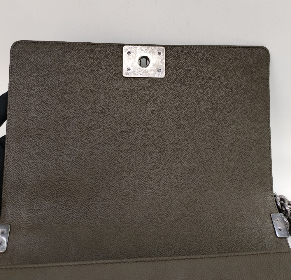 Chanel Boy 28 Caviar Khaki RHW #23