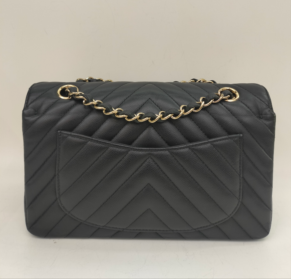Chanel Small Chevron Caviar Black GHW DF #31
