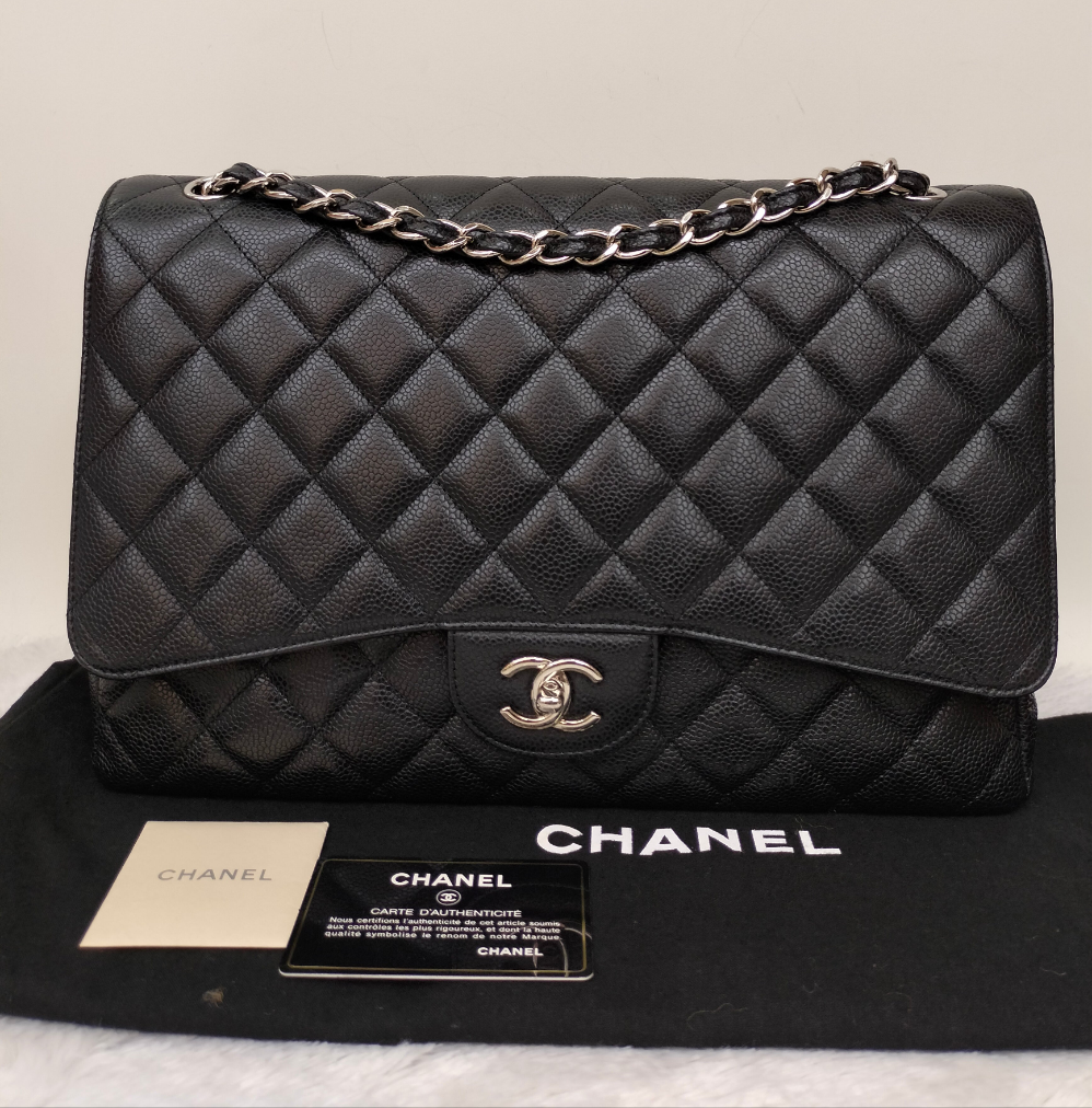 Chanel Maxi Caviar Black SHW SF #13