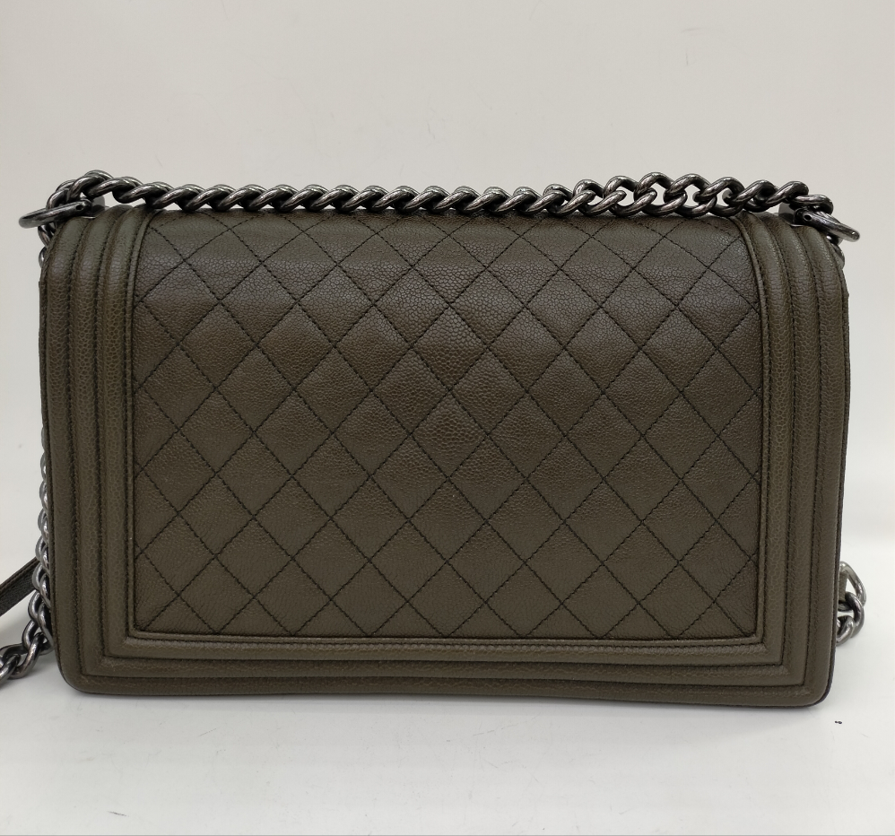 Chanel Boy 28 Caviar Khaki RHW #23