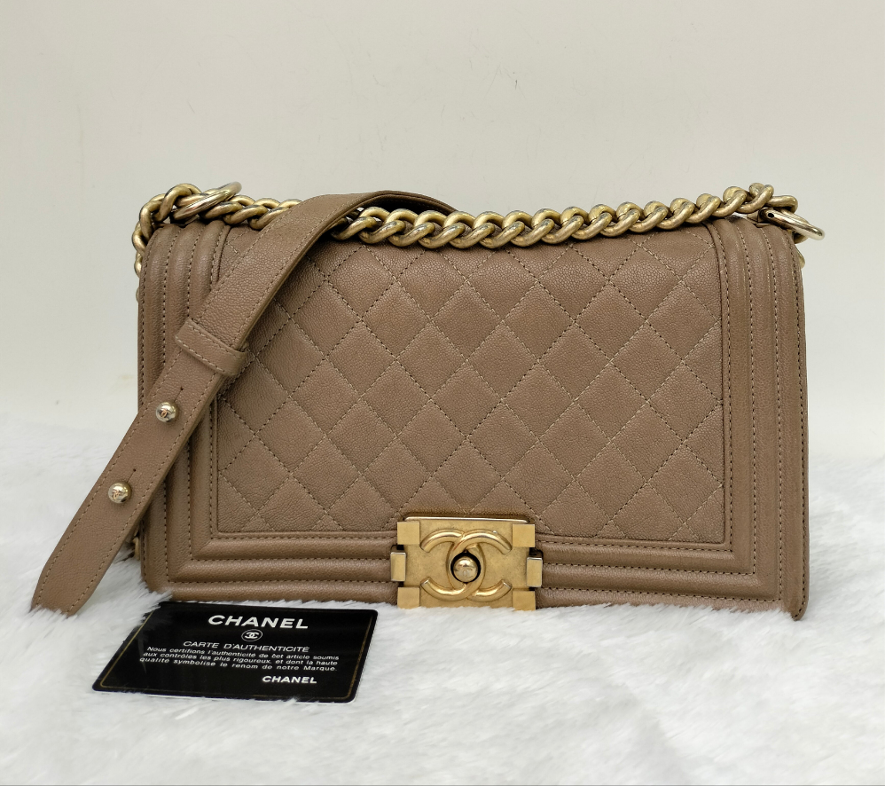 Chanel Boy 25 Caviar Caramel GHW #27