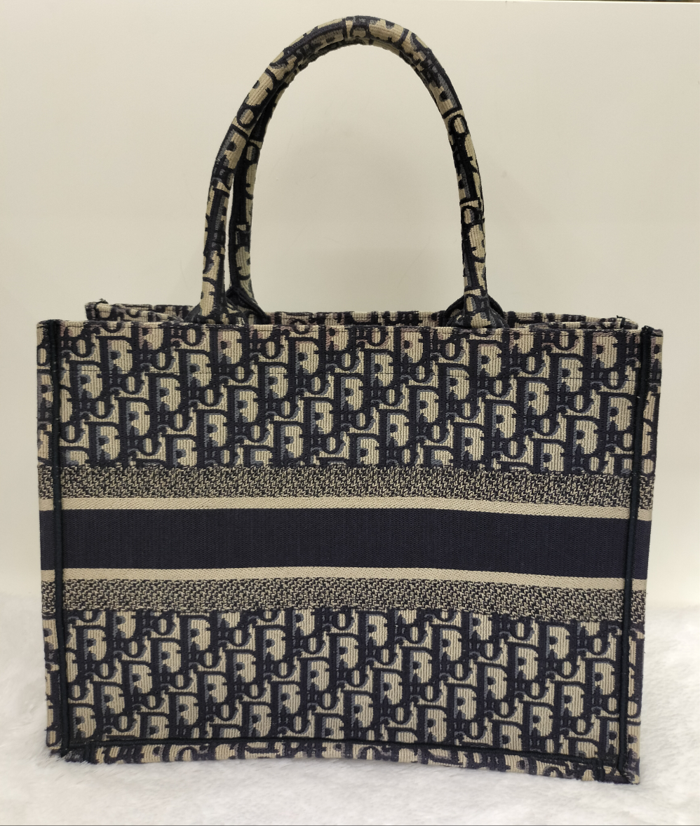 Dior Tote Book Medium Oblique Navy 2019