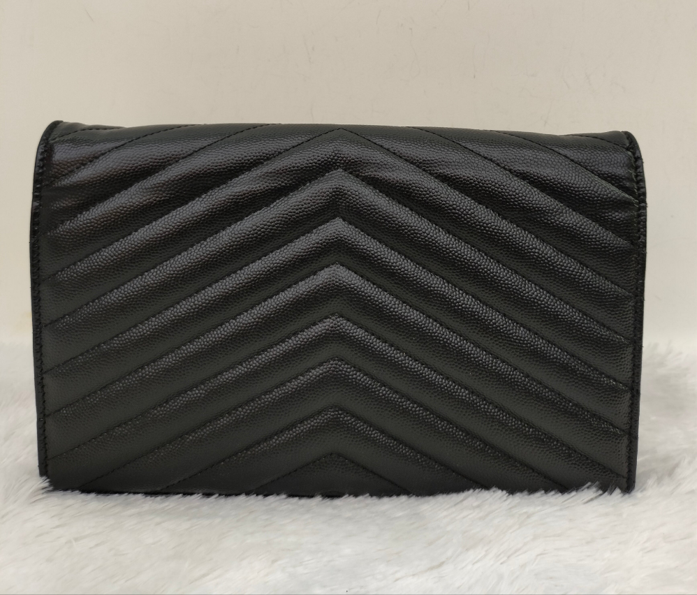 YsL WOC Chevron Grained Black GHW