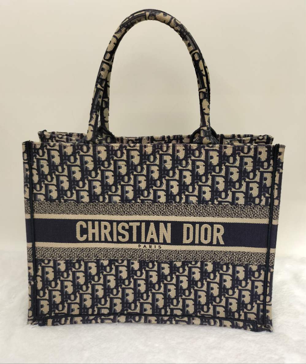 Dior Tote Book Medium Oblique Navy 2019