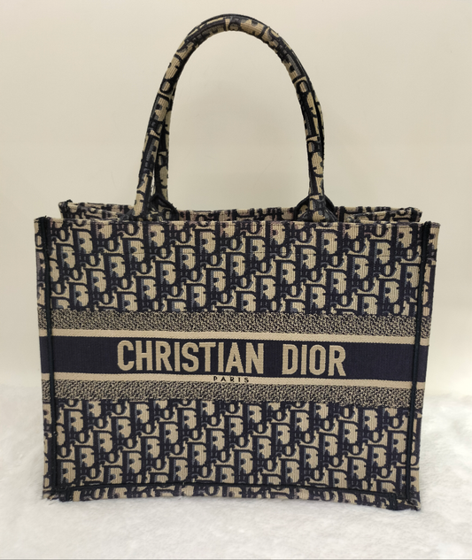 Dior Tote Book Medium Oblique Navy 2019
