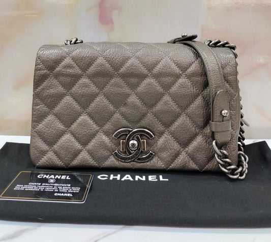 Chanel Medium City Rock Flap Silver RHW #21