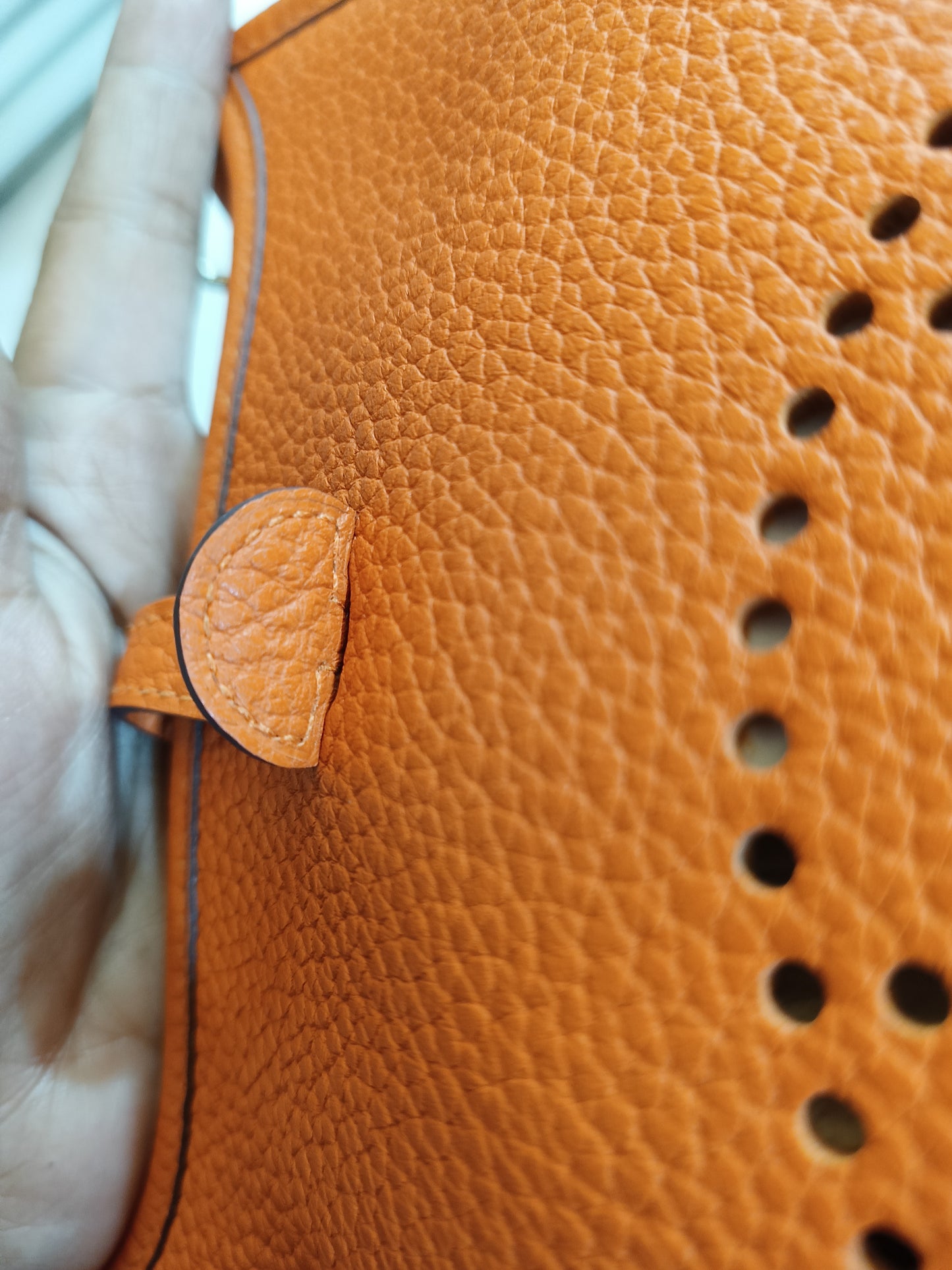 Hermes mini Evelyn orange clem PHW #A