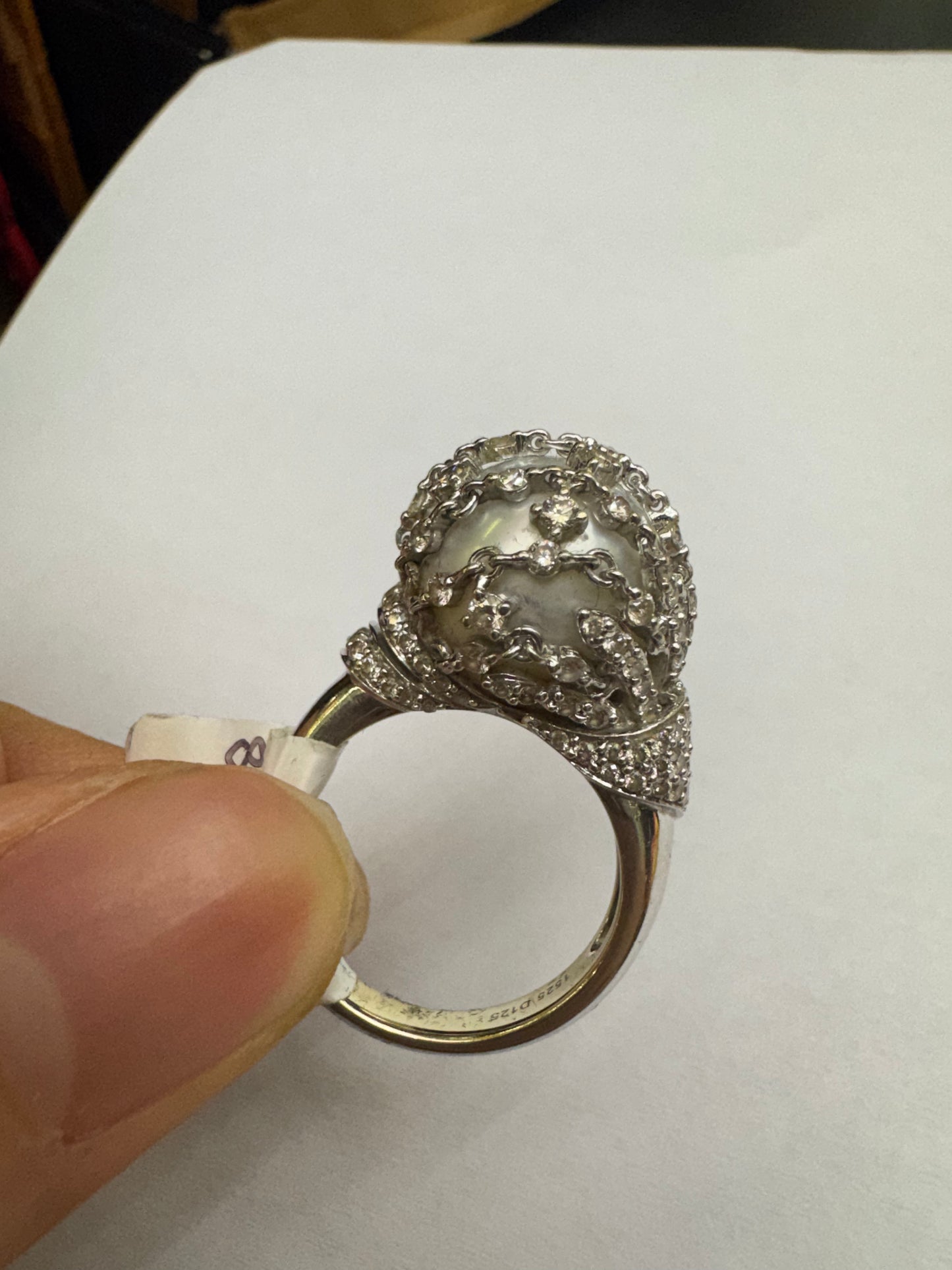8. Diamond Ring with pearl