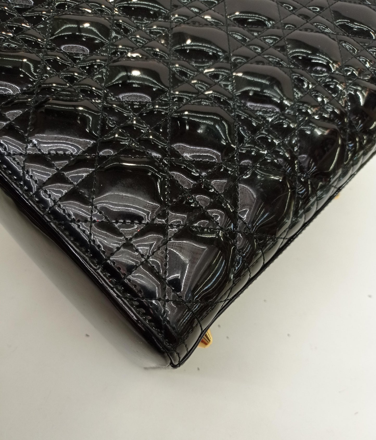 Lady Dior Large Patent Black GHW 2015