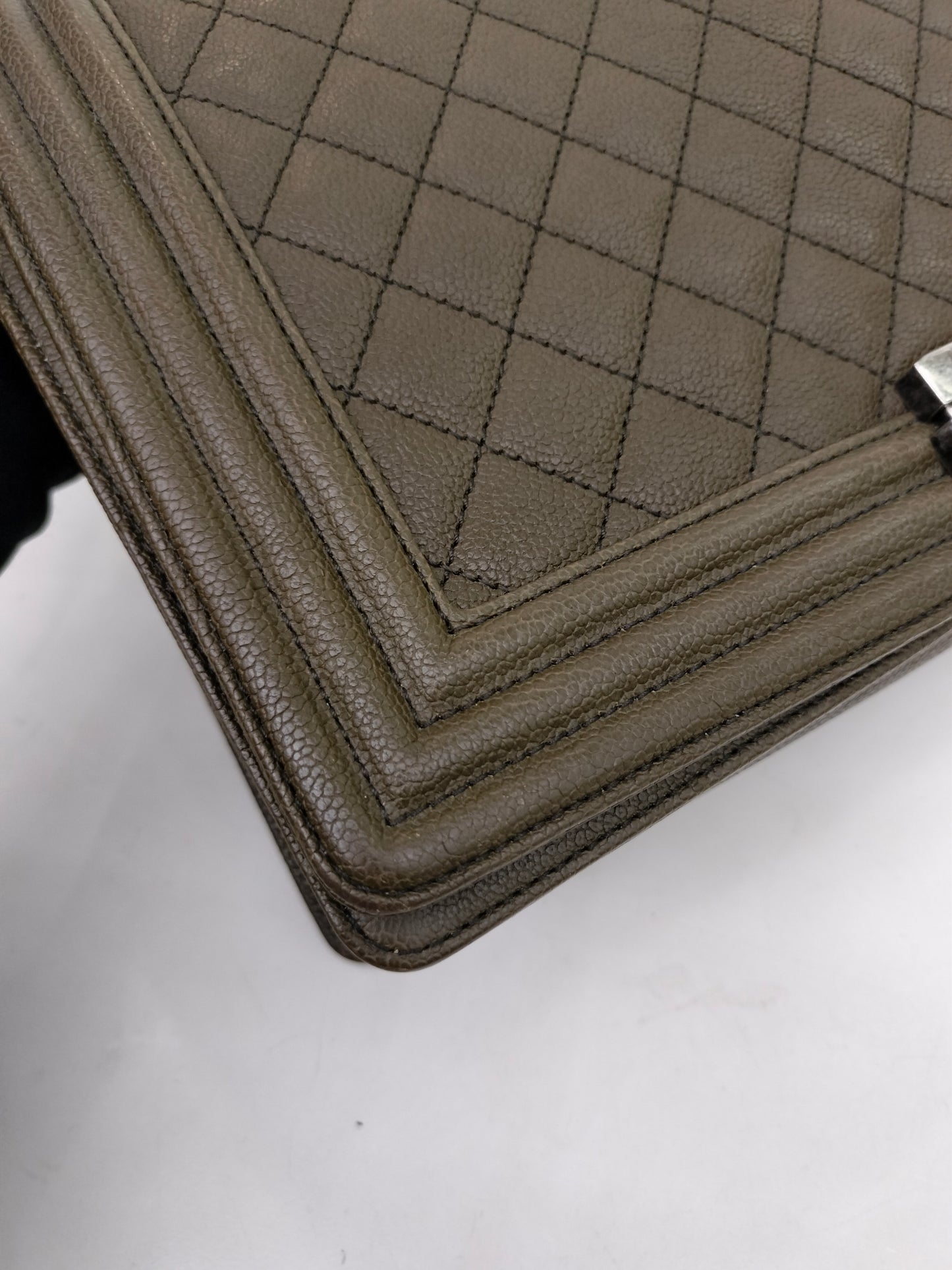 Chanel Boy 28 Caviar Khaki RHW #23