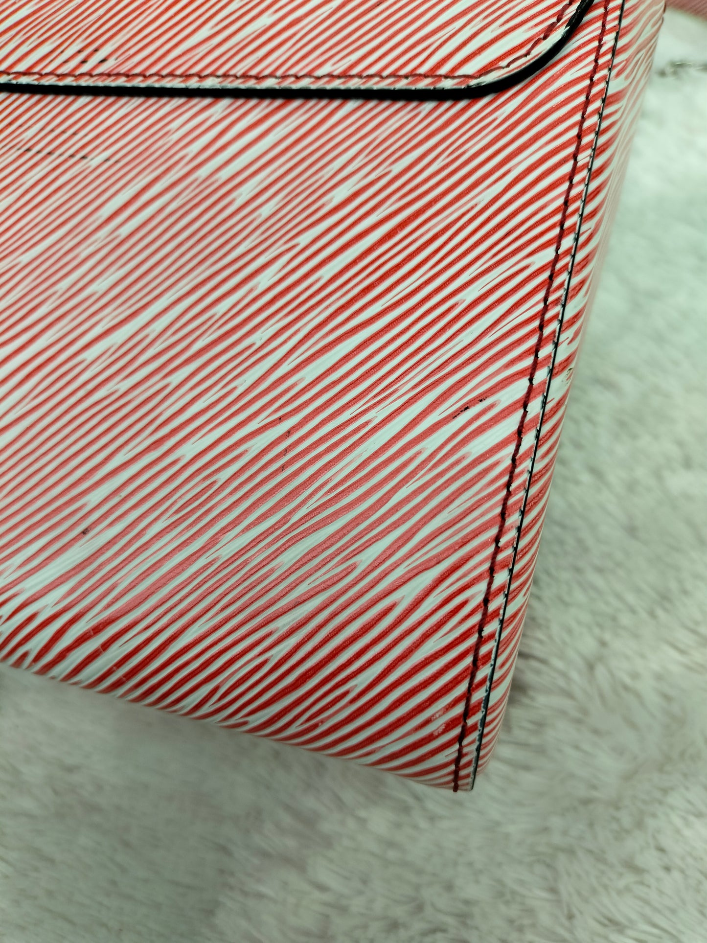 LV Twist MM Epi Studded Denim Red 2017