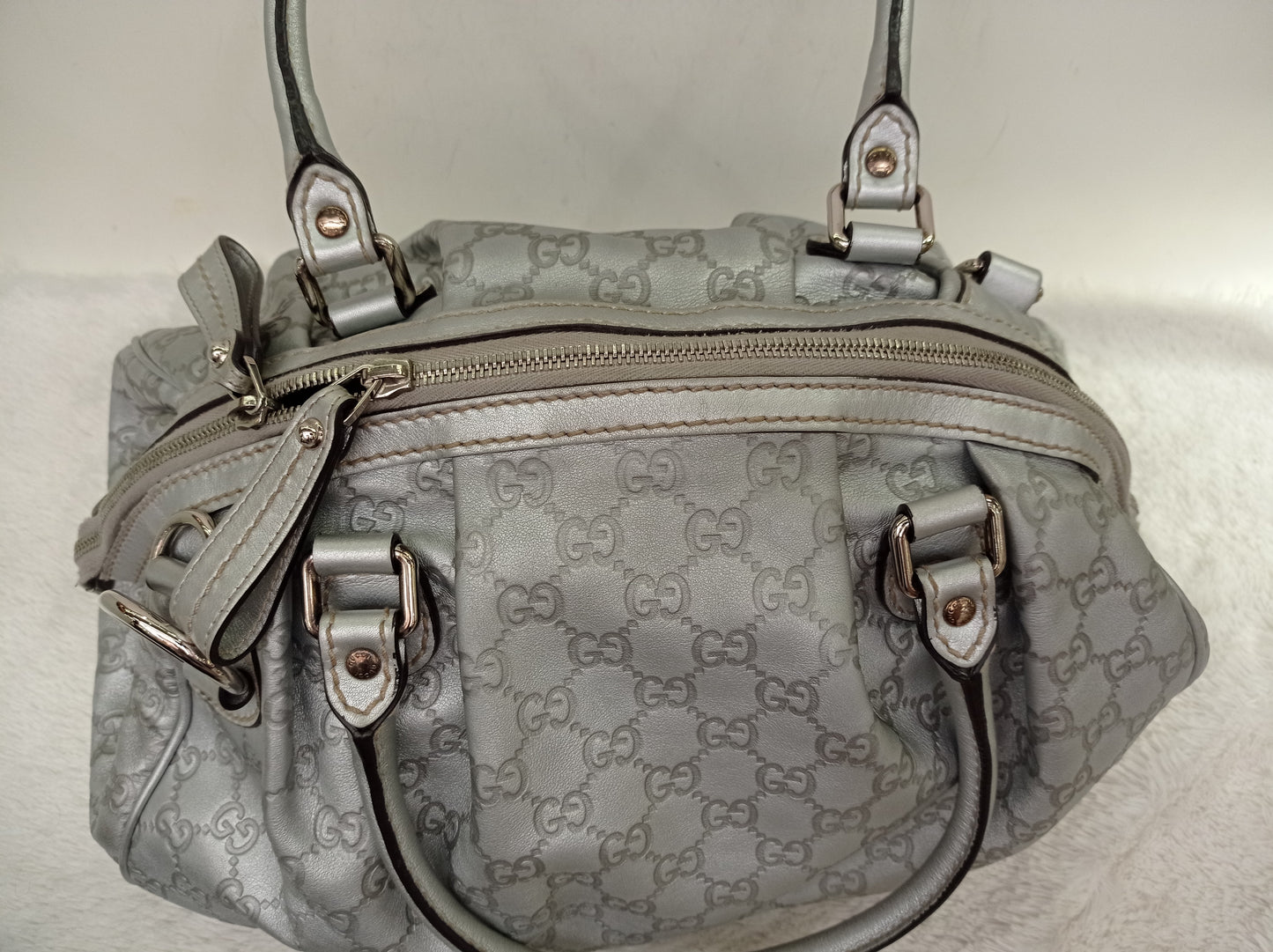 Gucci Boston Borsa Sukey Metallic Silver SHW