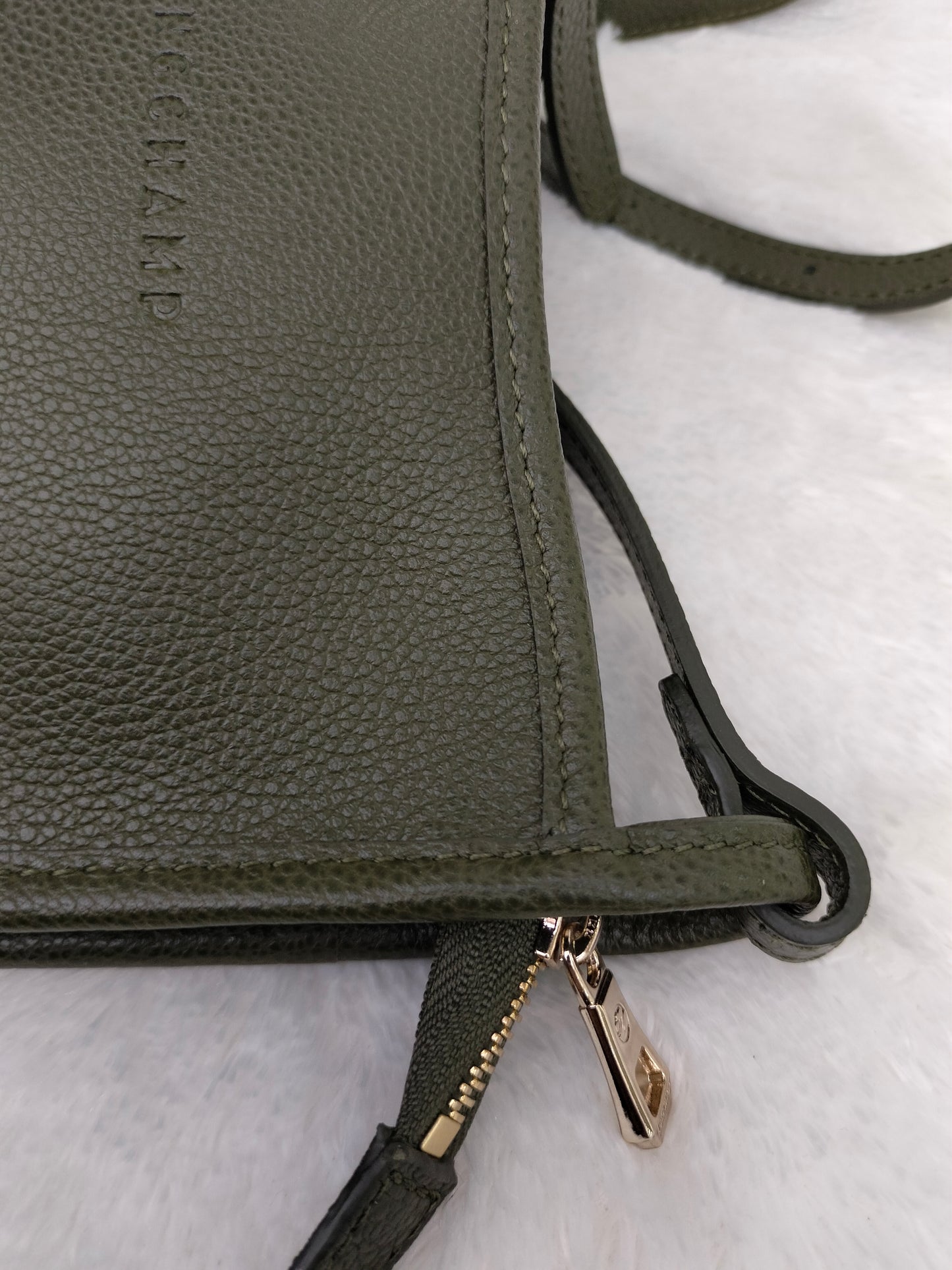 Longchamp Le Foulonne Crossbody Khaki GHW
