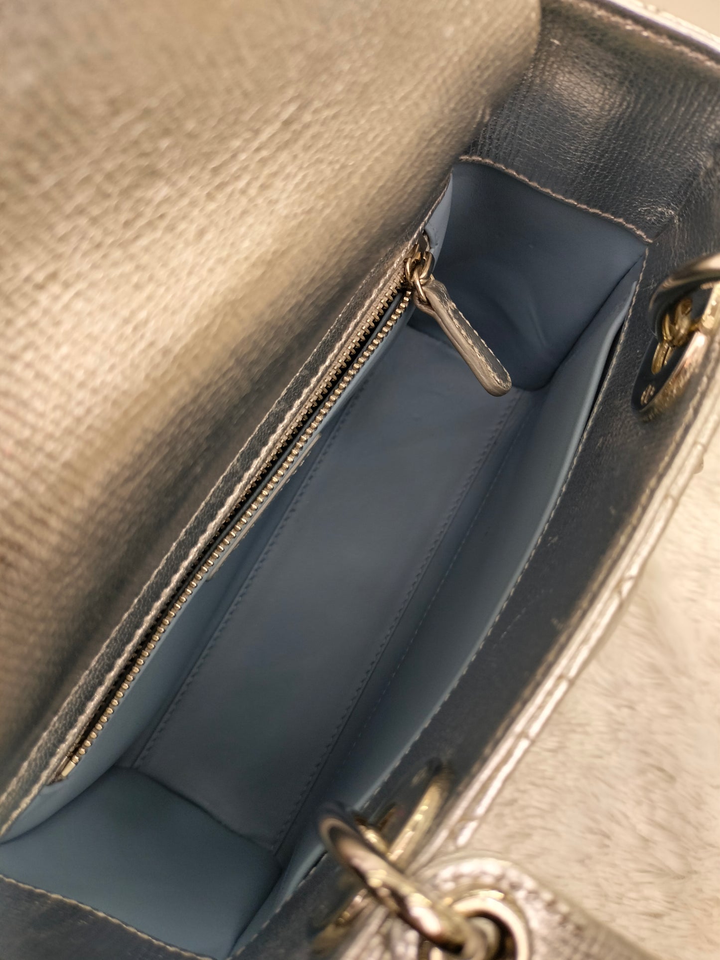 Lady Dior Small Metallic Silver SHW 2019