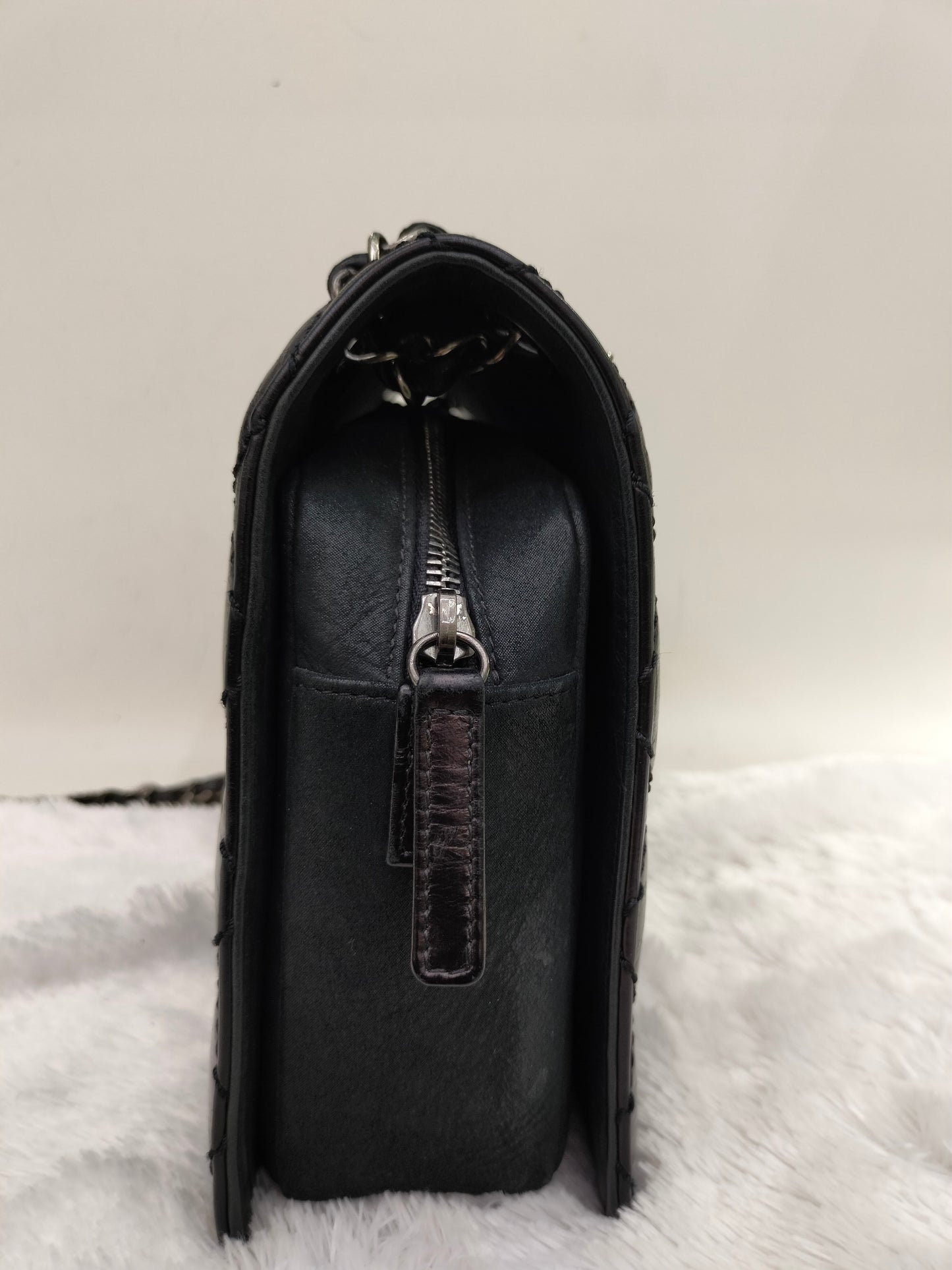 Chanel Day Trip Flap Calfskin Black RHW #22