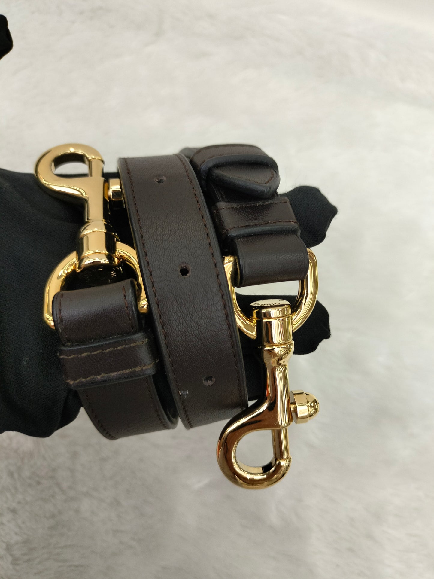Loewe Fusta Ostrich Anagram Beige Brown GHW 2011