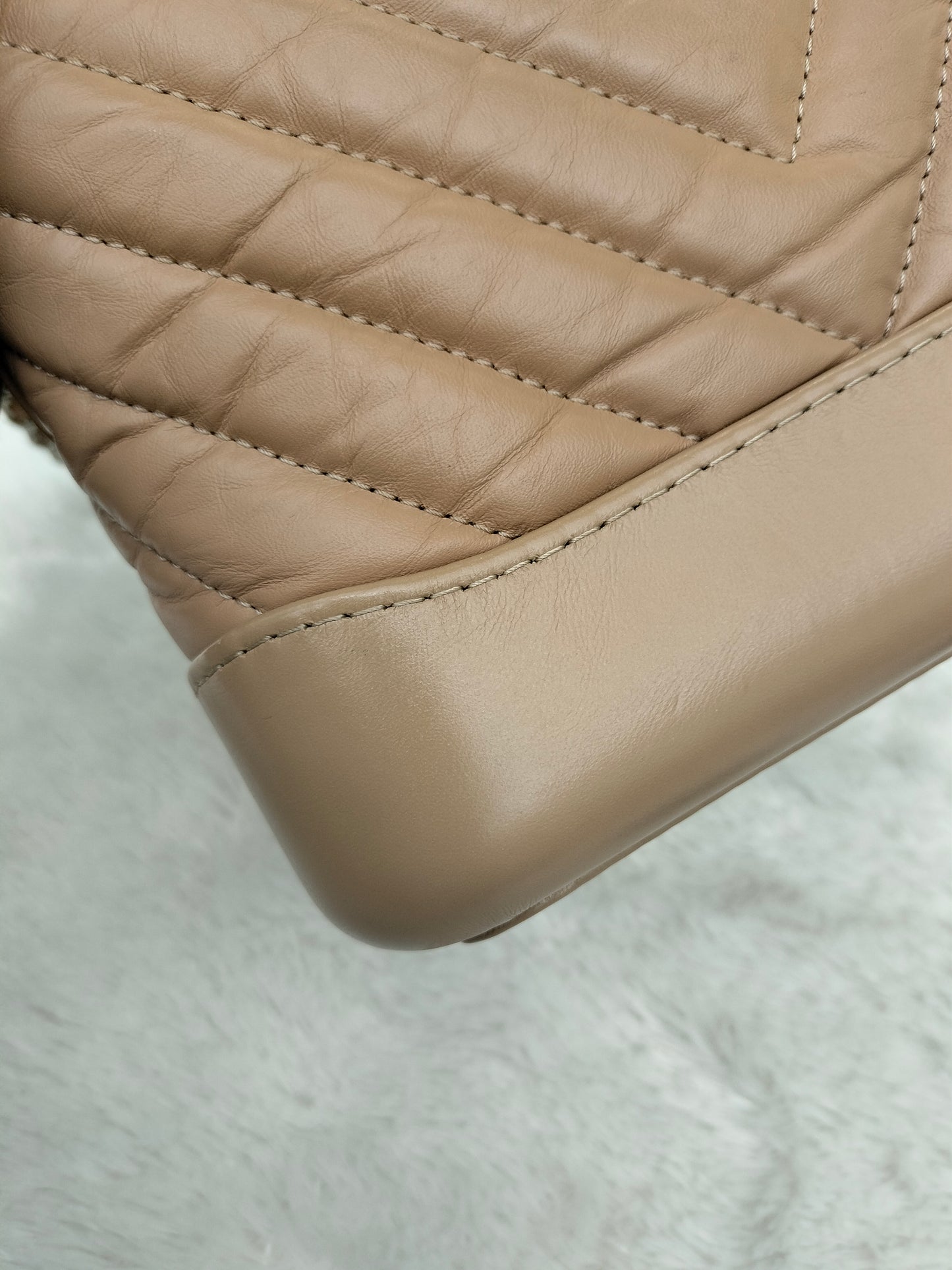 Chanel Gabrielle Small Chevron Beige GHW #29