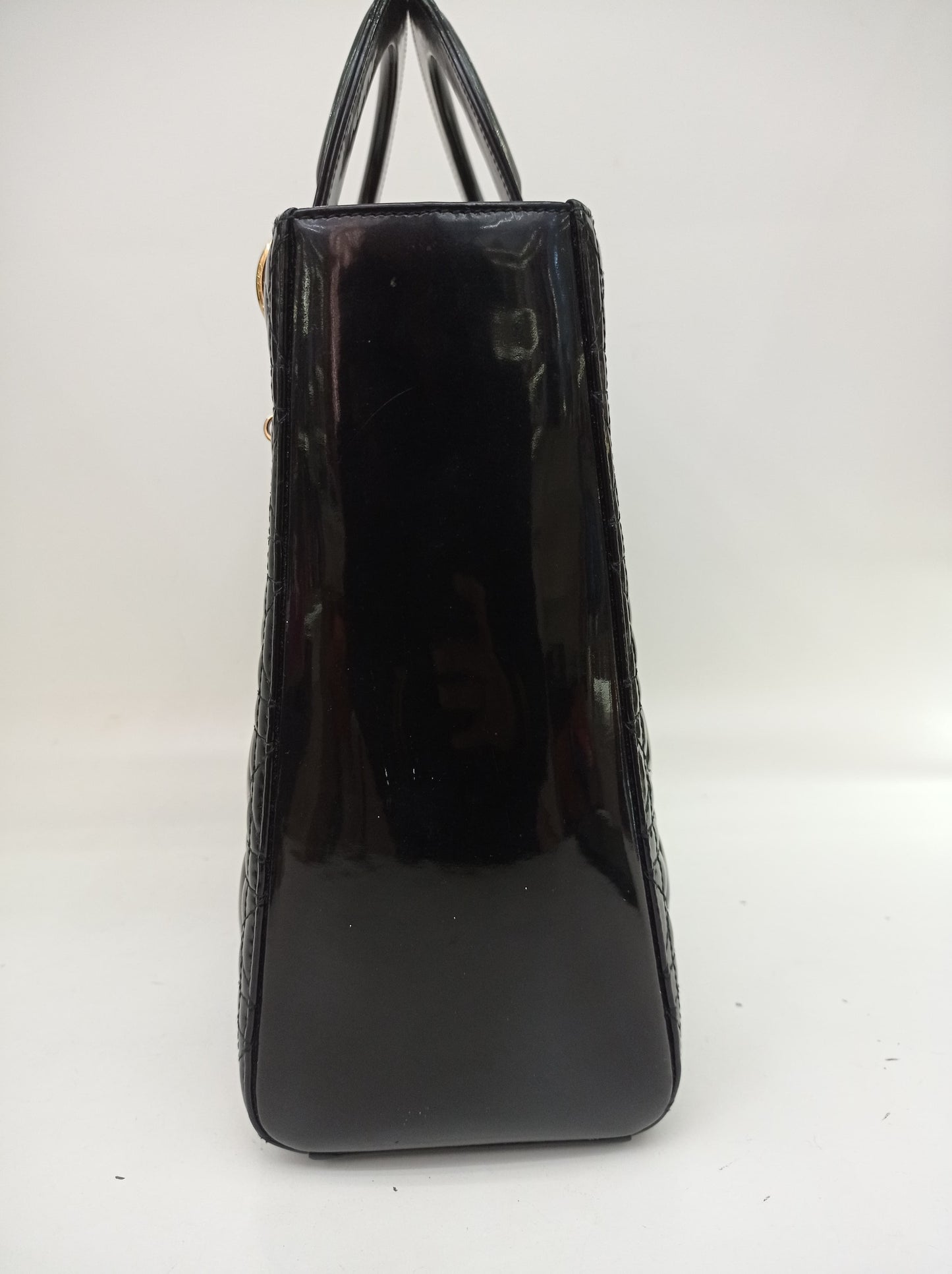 Lady Dior Large Patent Black GHW 2015