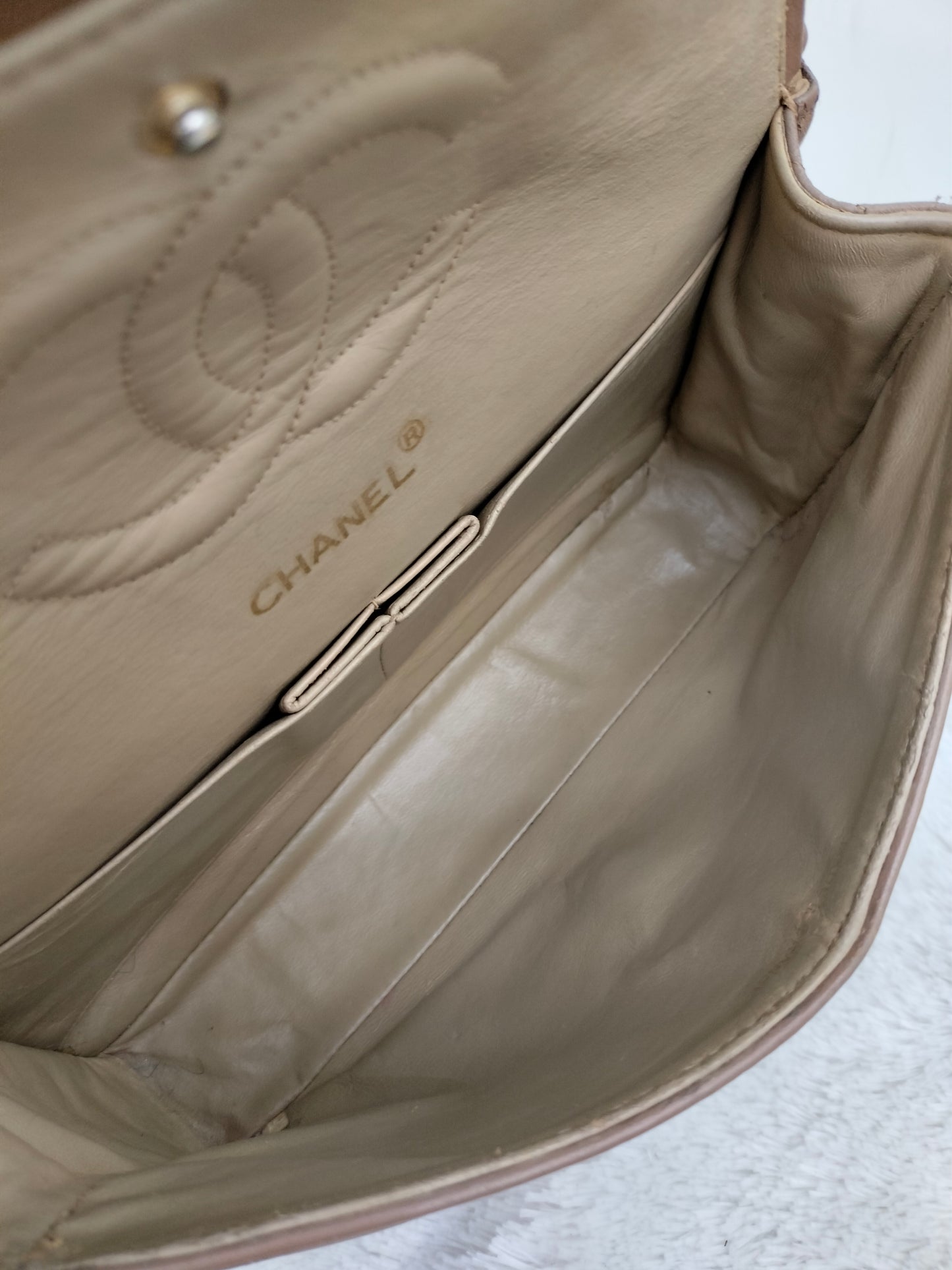 Chanel Medium Lamb Brown Vintage GHW DF #1
