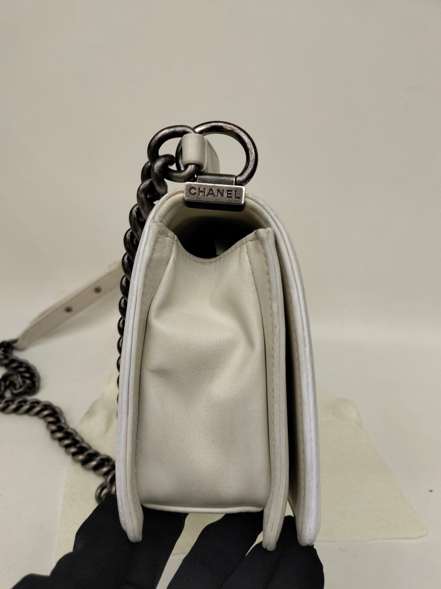Chanel Boy 25 Rock Python White Blue RHW #17