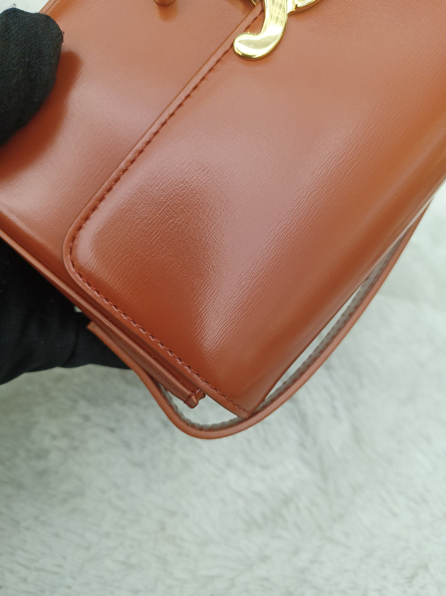 Celine Triomphe East West Calfskin Cornelian GHW 2022