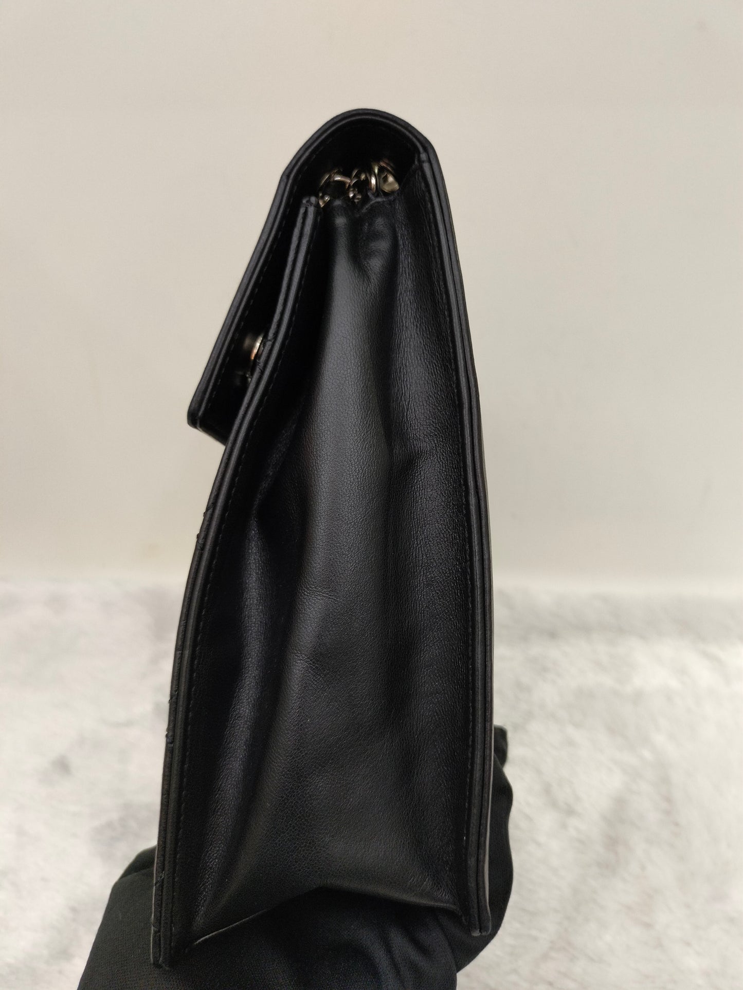 Chanel Timeless Foldover Lamb Black SHW #19