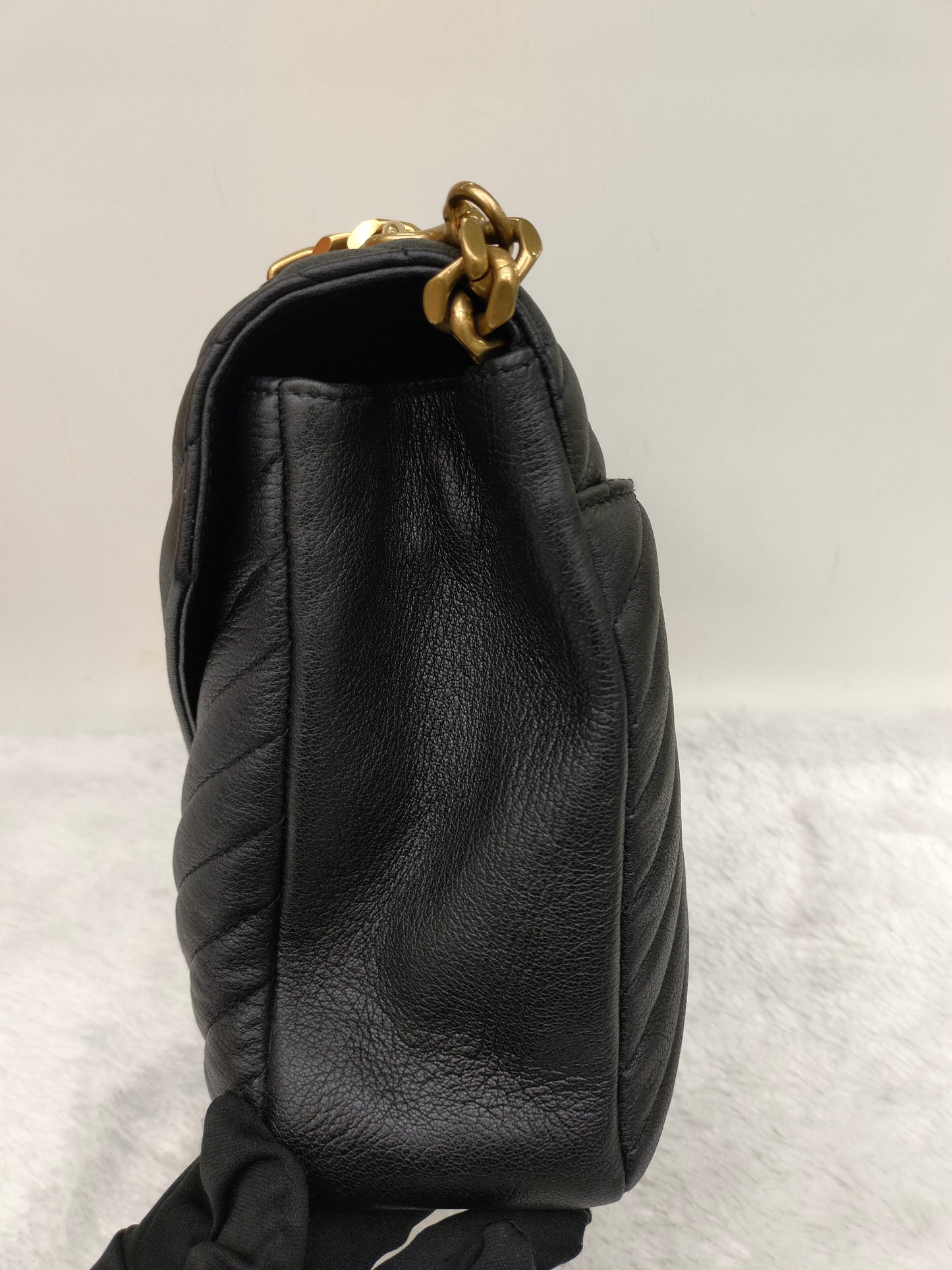 YsL College Large Chevron Black GHW 2020
