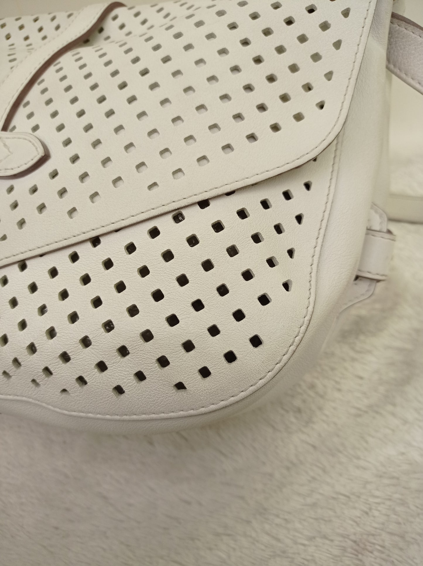 LV Saumur Perforated Limited Edition White Flore