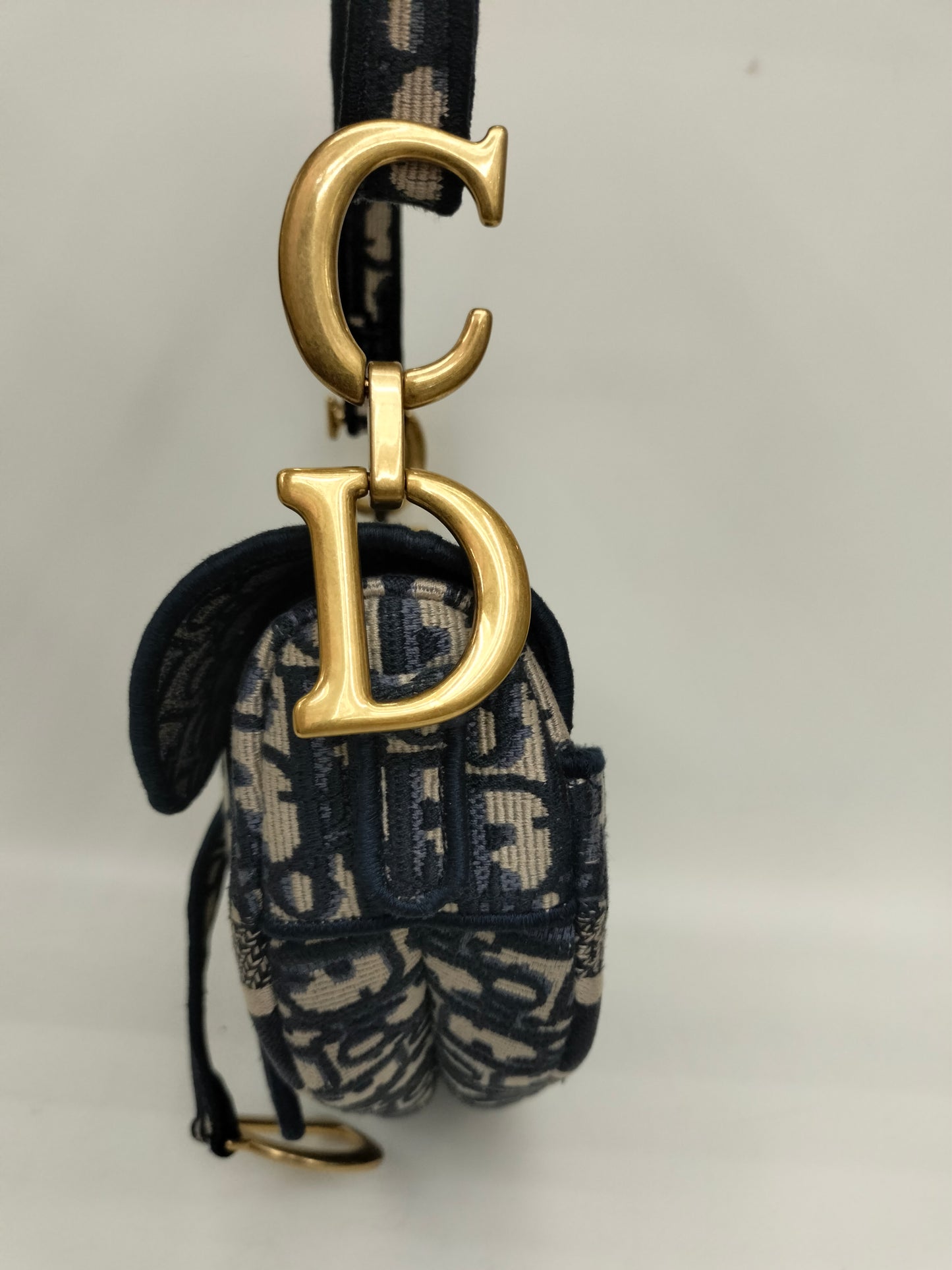 Dior Saddle Medium Oblique Navy GHW 2022