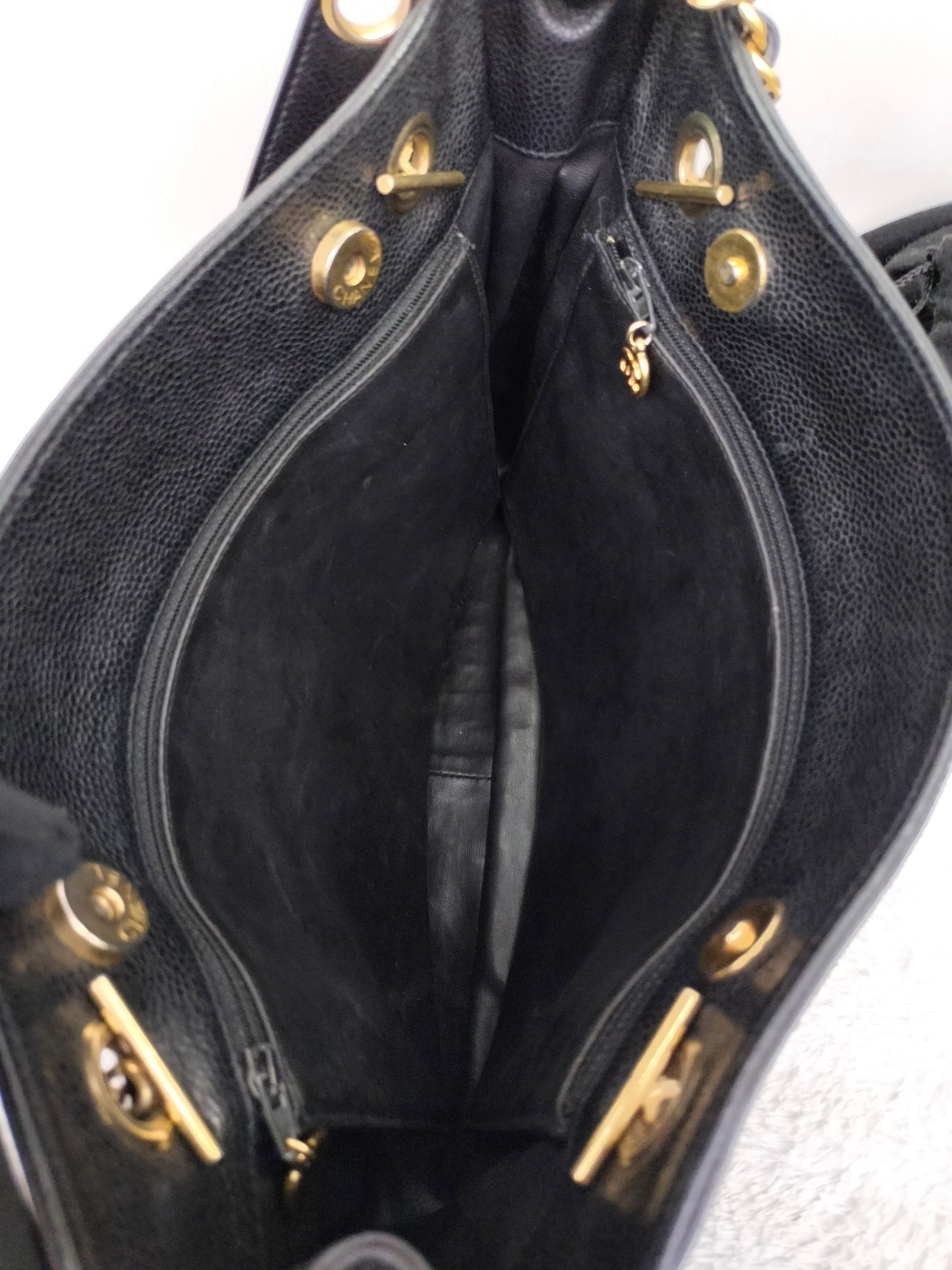 Chanel Timeless Tote Shoulder Caviar Calfskin Black GHW (broken holo)
