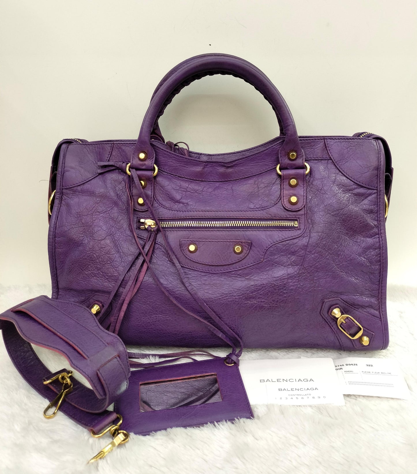 Balenciaga City Reguler Purple GHW 2012