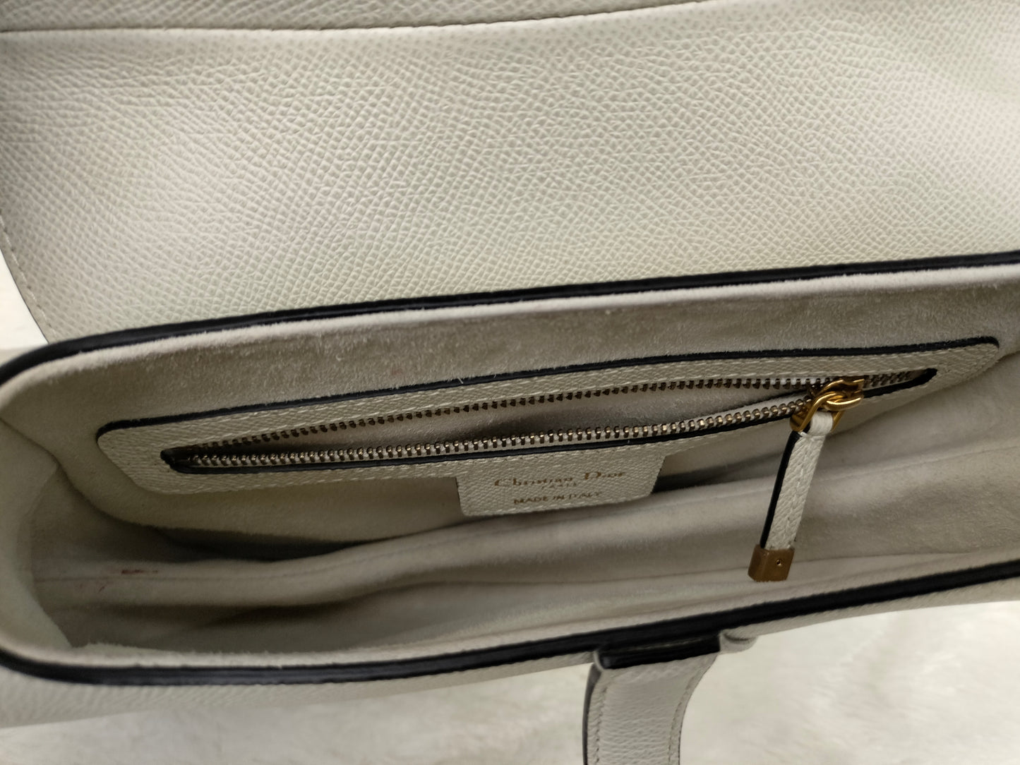 Dior Saddle Medium Grained White GHW 2020