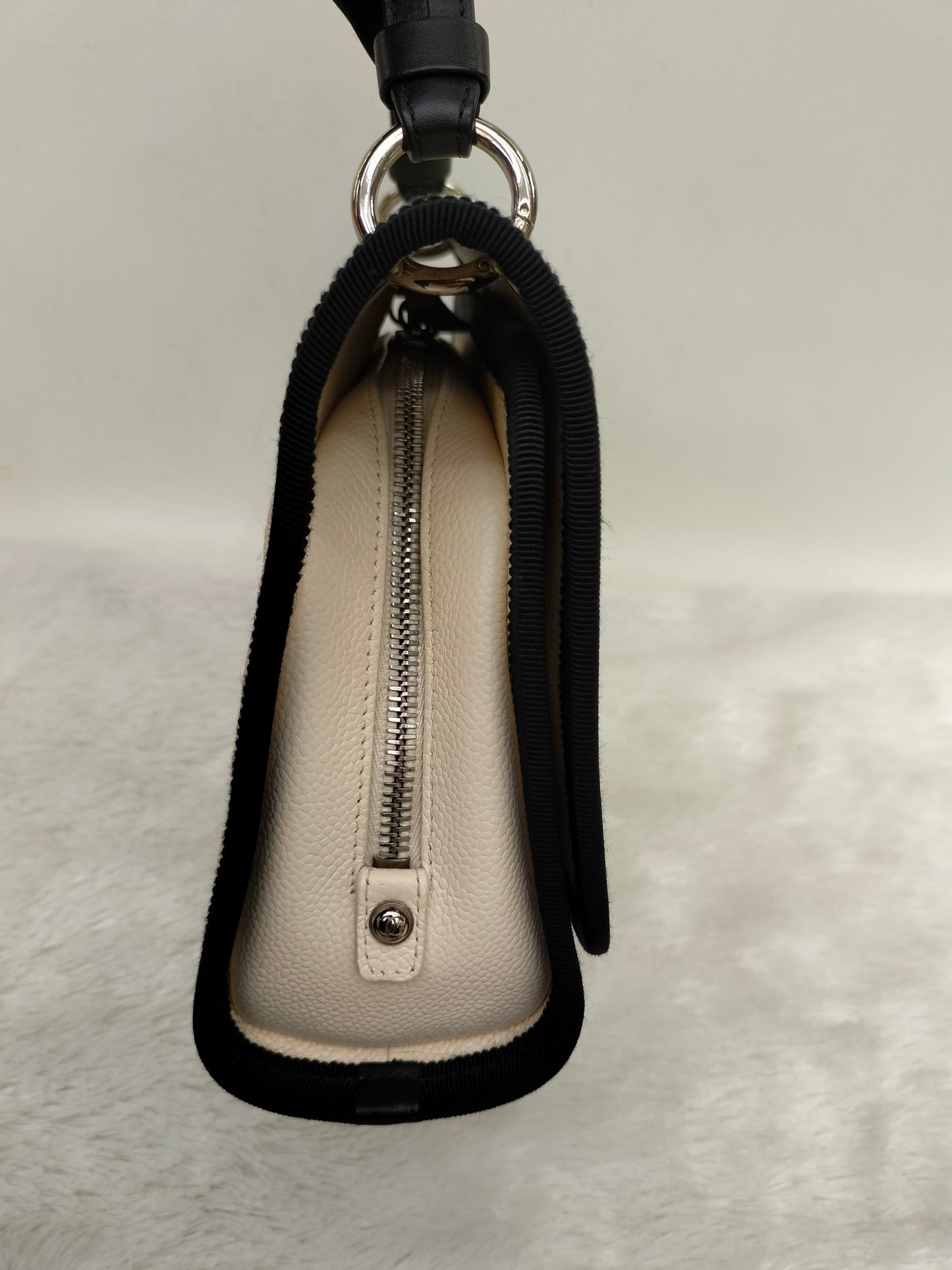 Chanel Flap Caviar White Black SHW #25