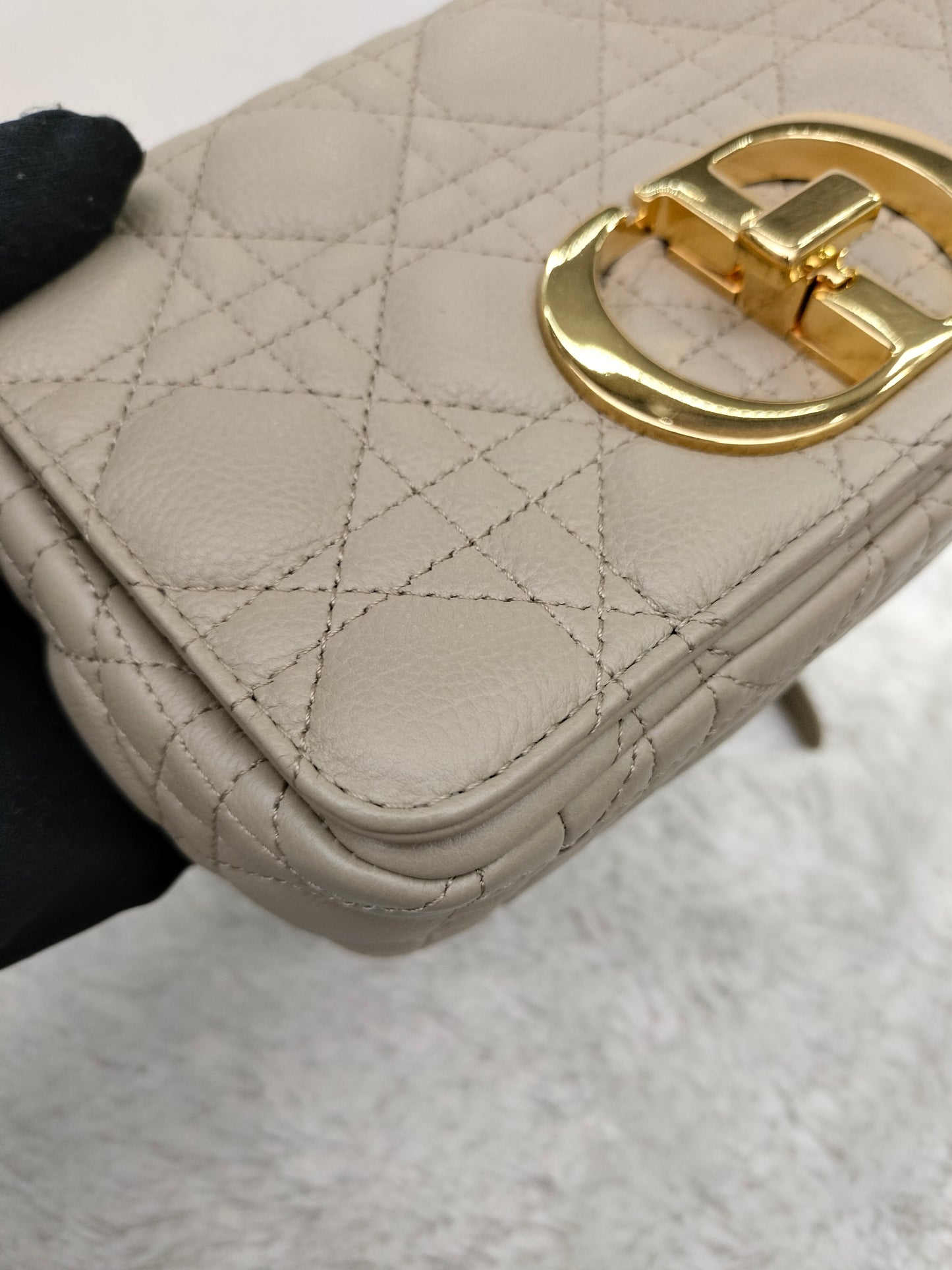 Dior Caro Small Supple Cannage Beige GHW 2023