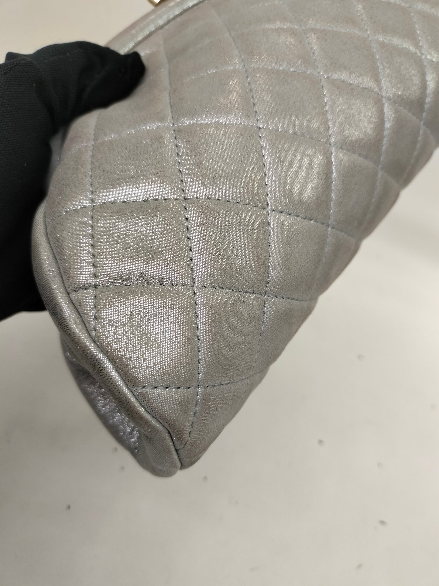 Chanel Timeless Clutch Metallic Silver GHW #15