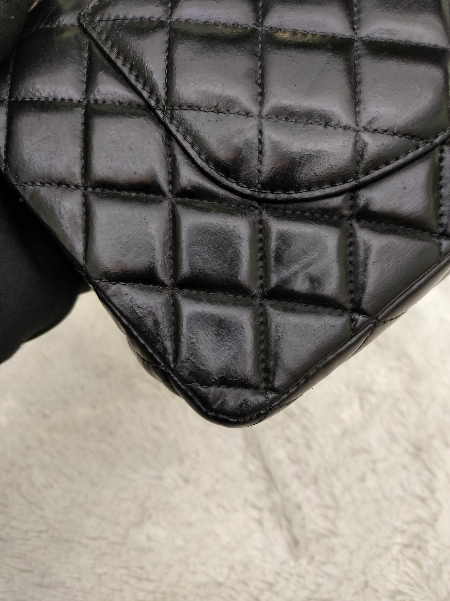 Chanel Medium Patent Black Green SHW DF #15