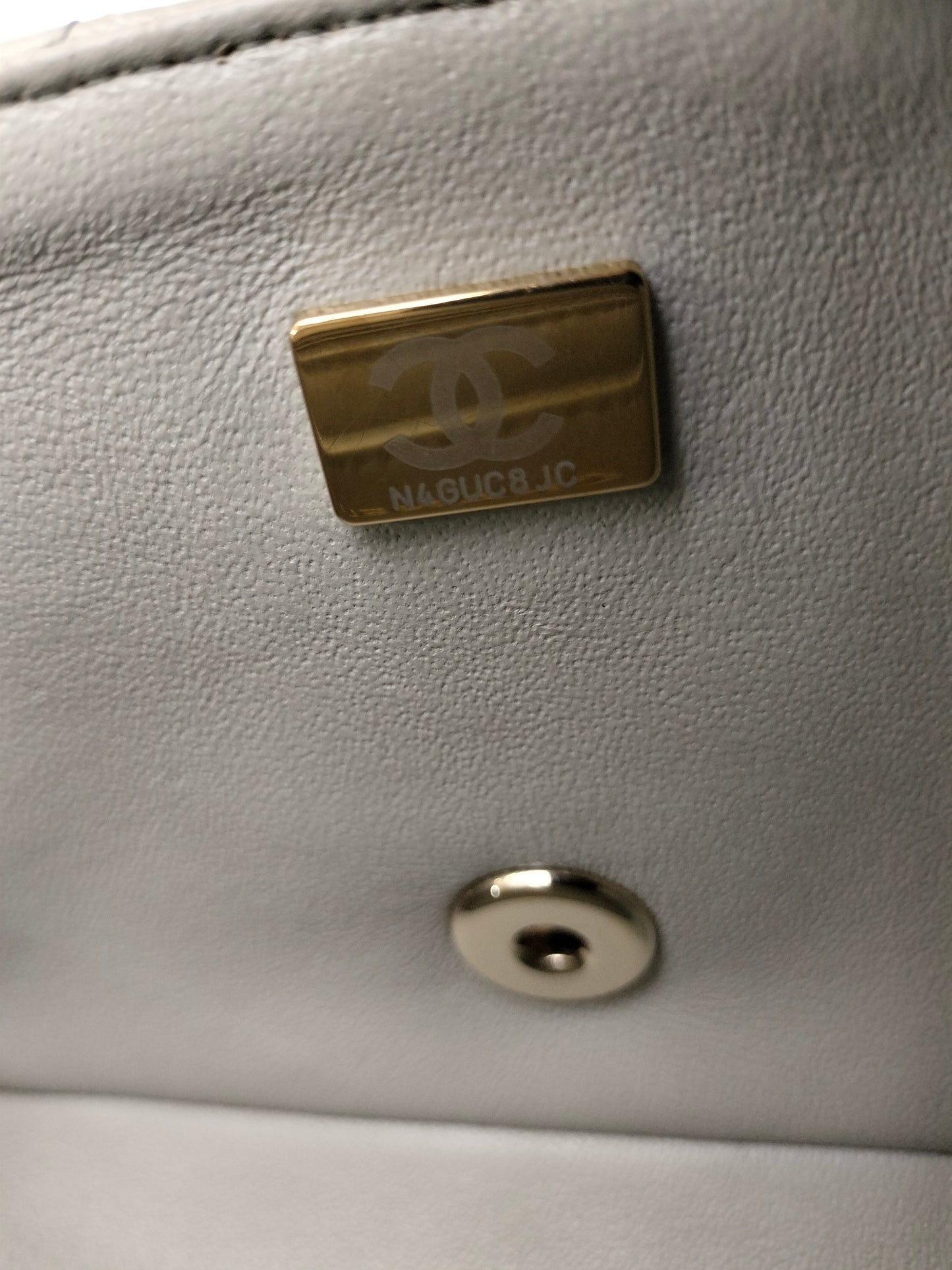 Chanel Mini Rectangular Lamb Light Grey LGHW (CHIP)