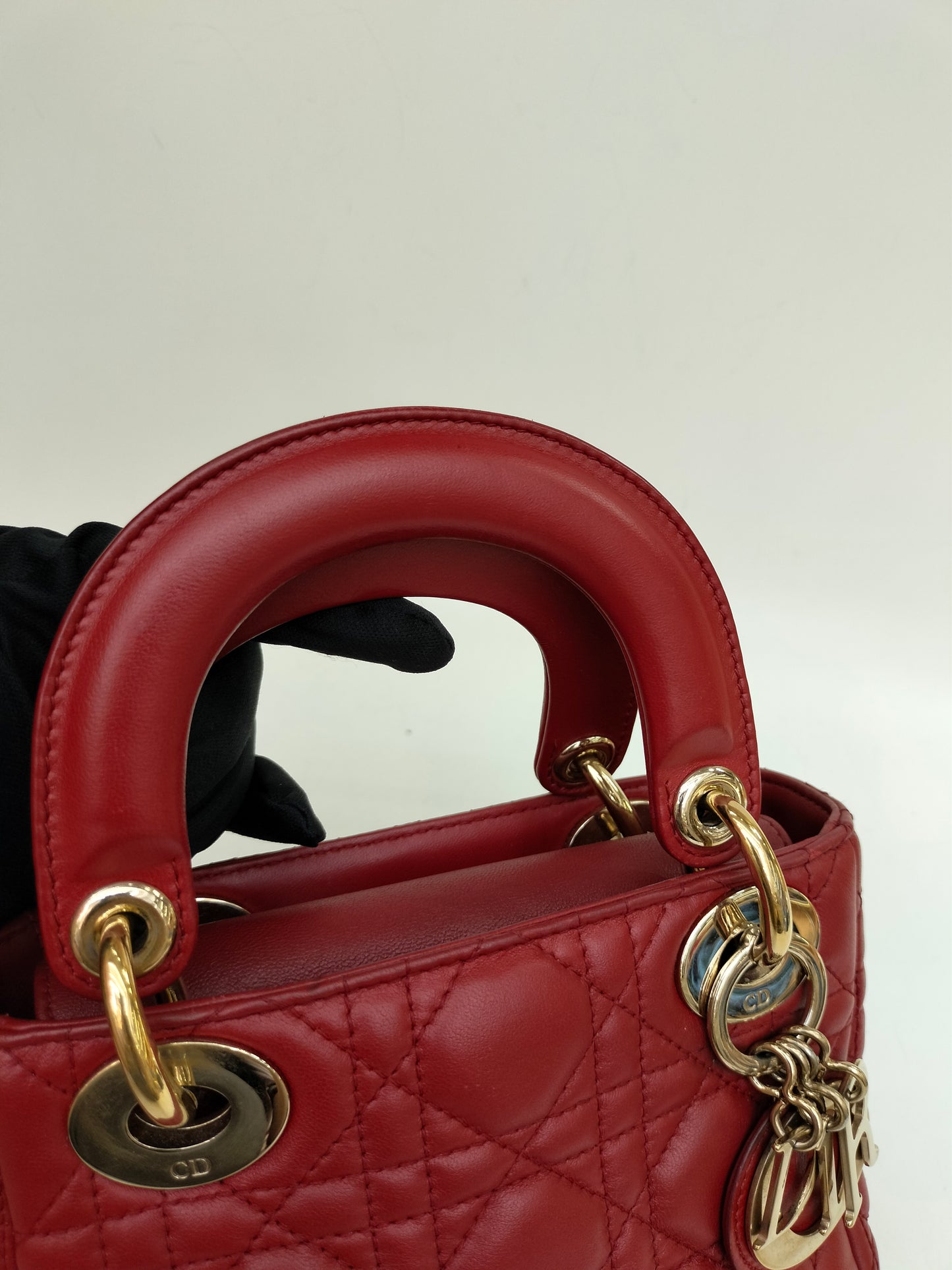 Lady Dior Mini Lamb Red GHW 2017
