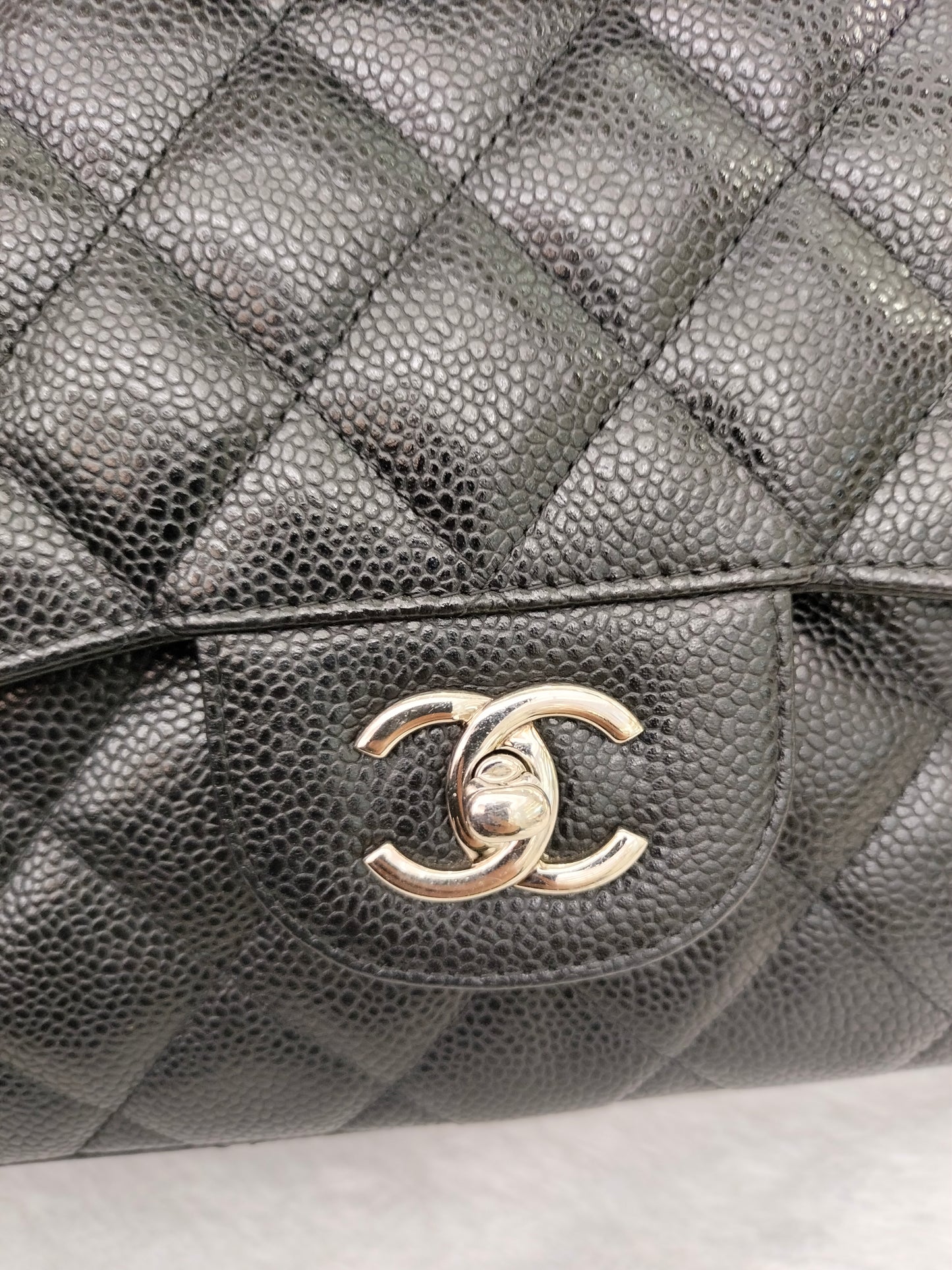 Chanel Jumbo Caviar Black SHW DF #18